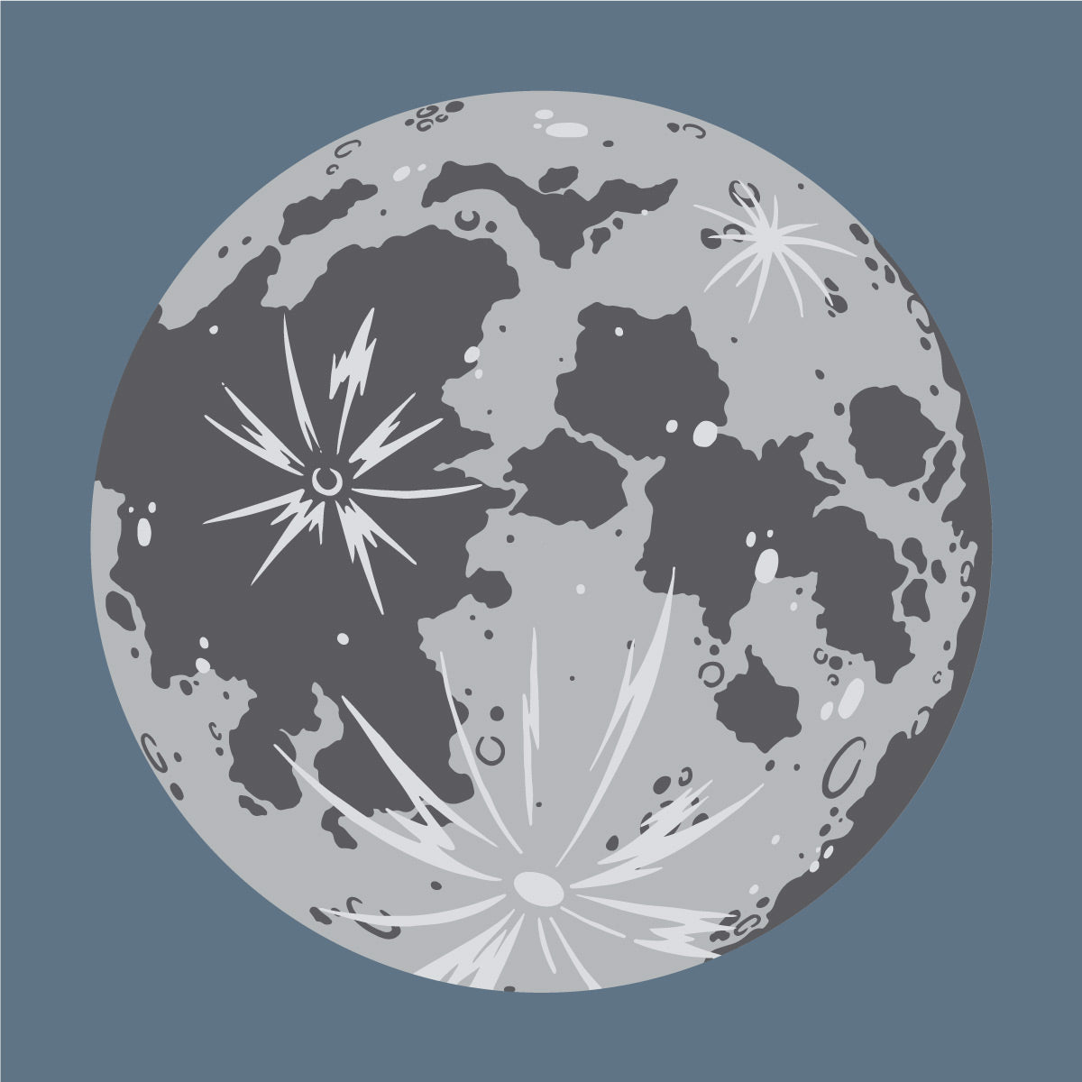 moon wall mural layered stencil design