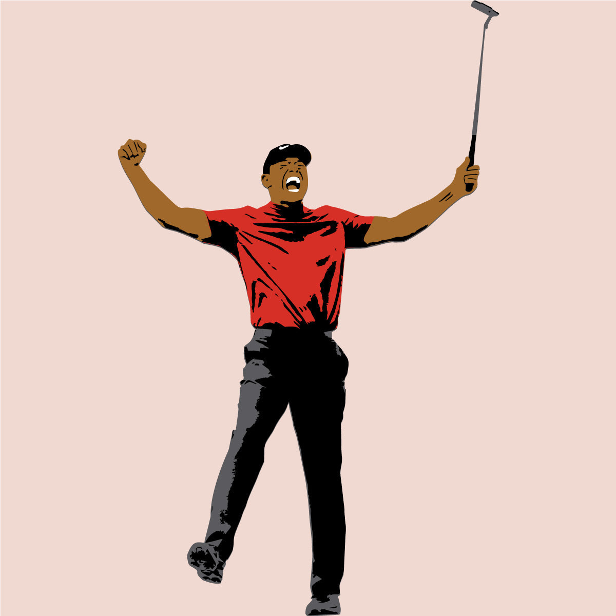 tiger woods layered stencil design