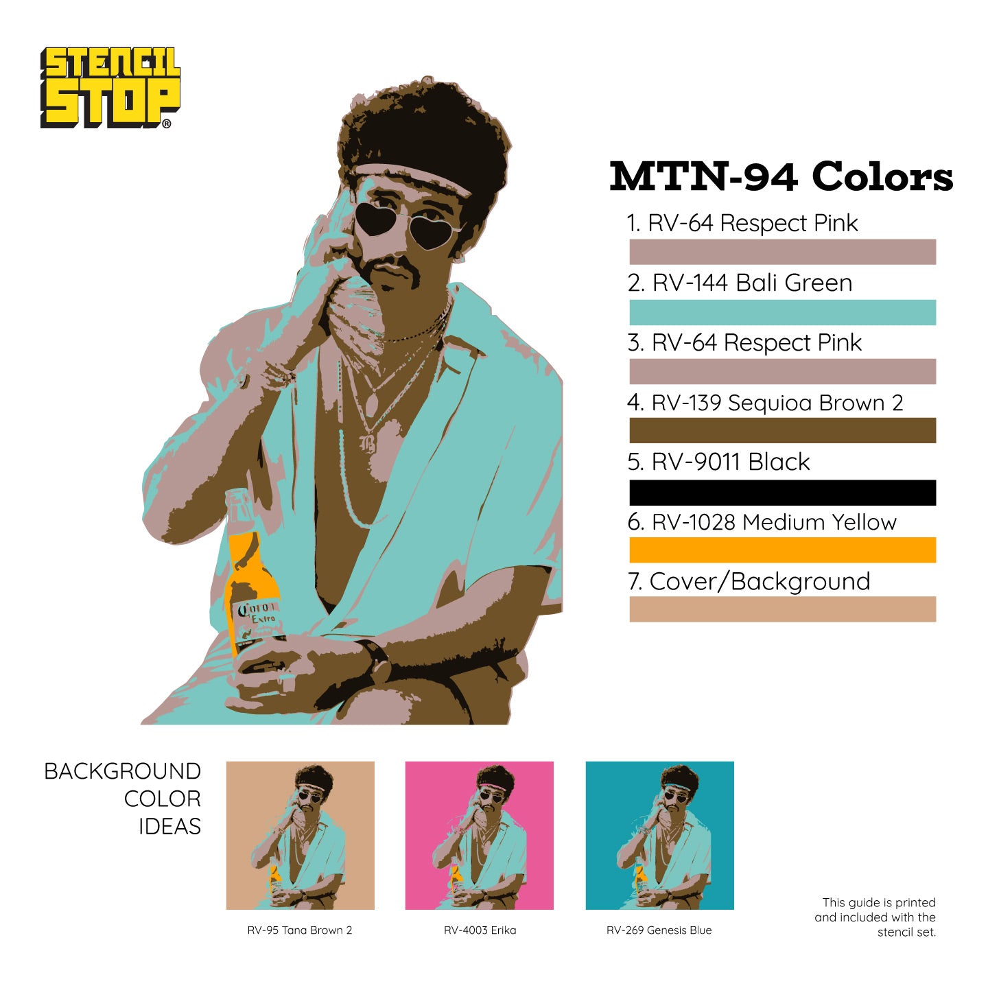 Bad Bunny Corona 6 Layer Stencil Set