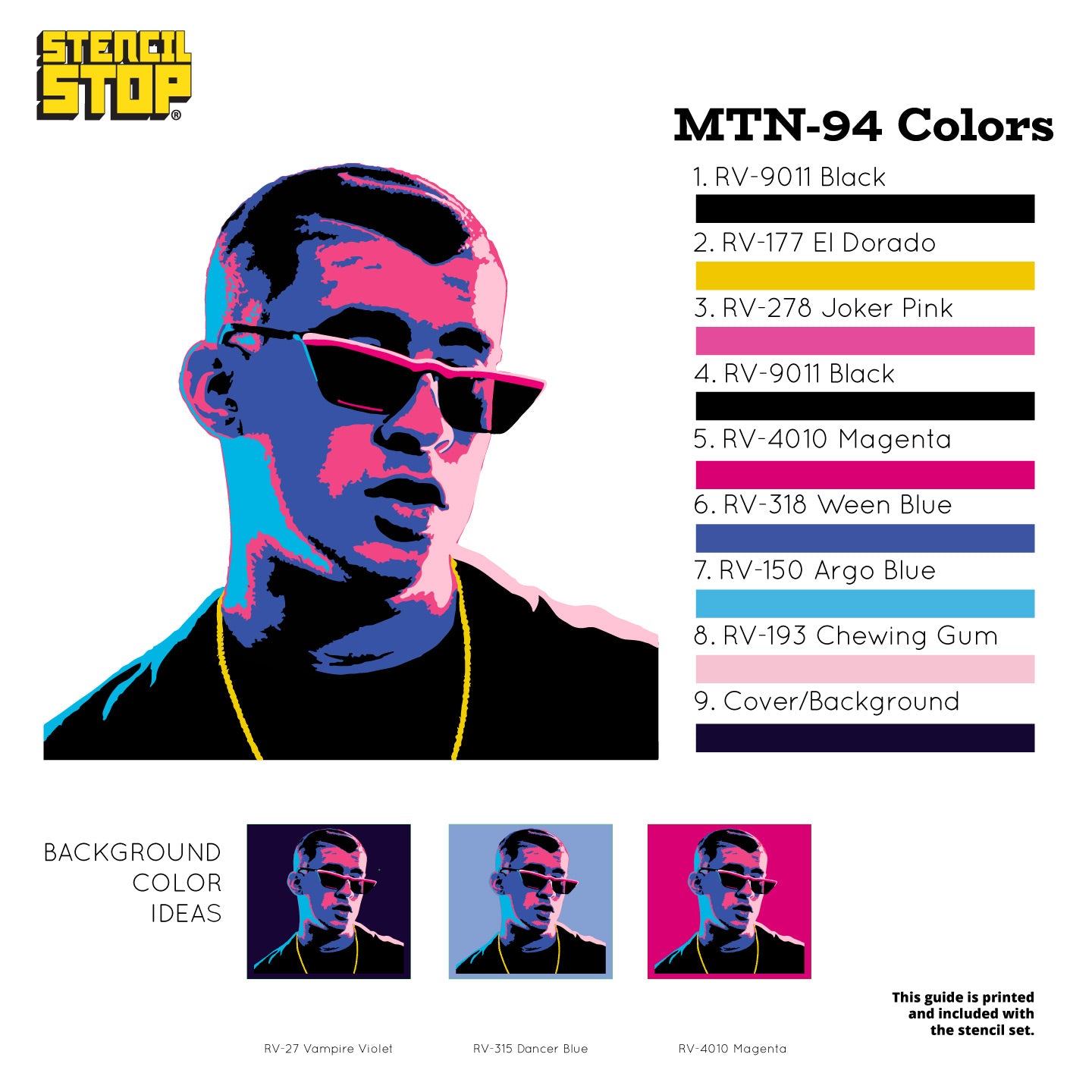 Bad Bunny "Miami Vice" Layered Stencil Set