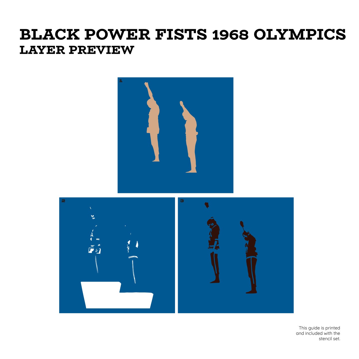 Black Power Fists 1968 Olympics 3 Layer Stencil Set