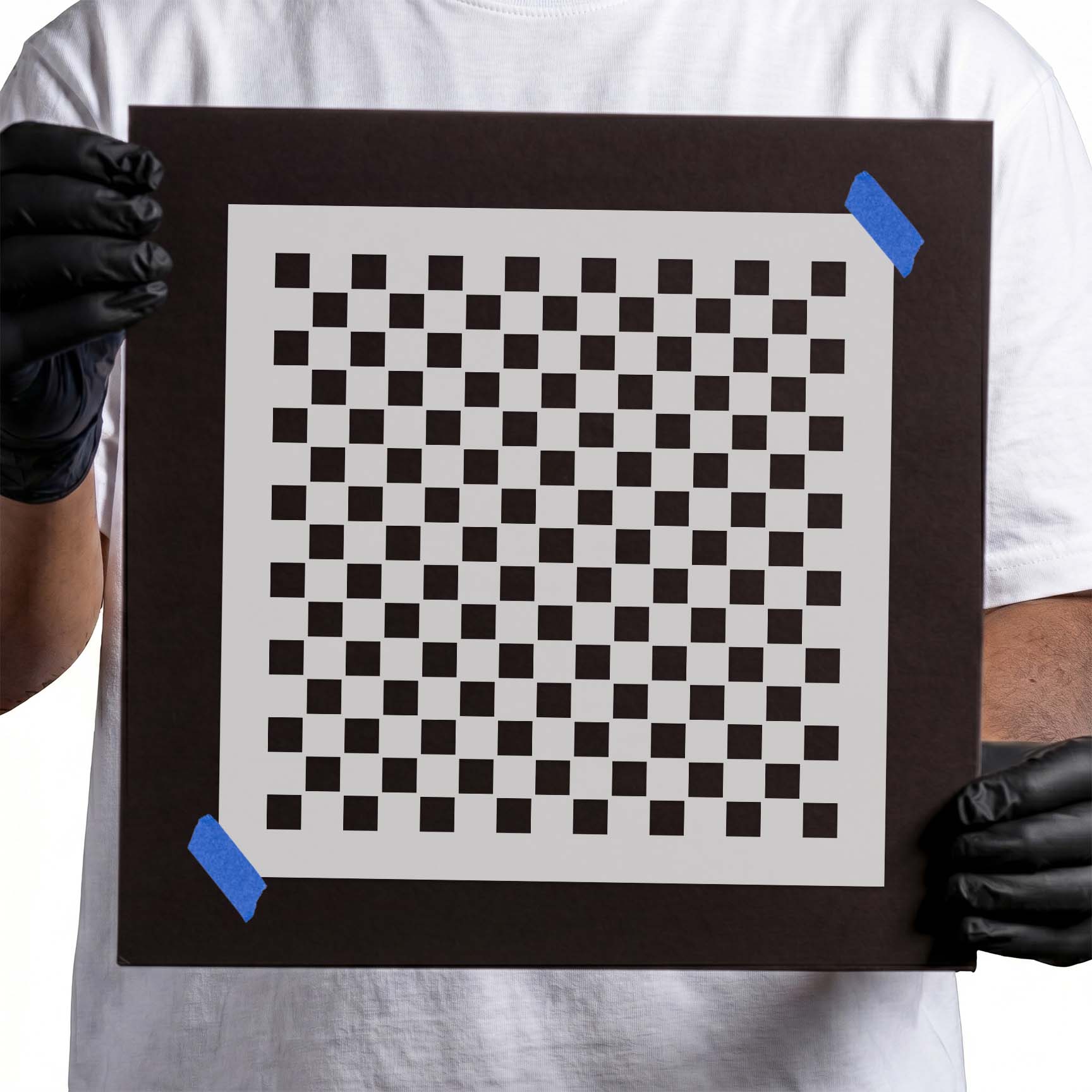 Tightly spaced mini checkerboard pattern with repeating square design