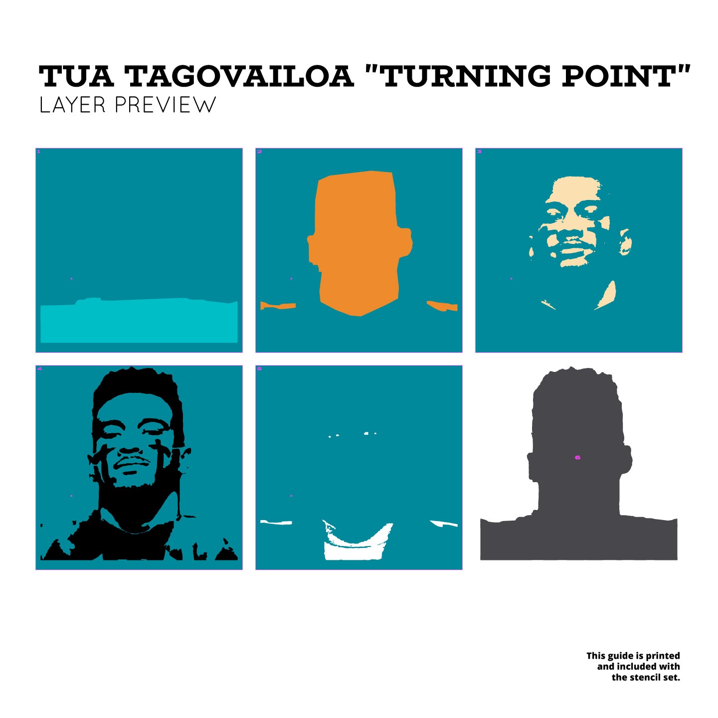 Tua Tagovailoa "Turning Point" Layered Stencil Set