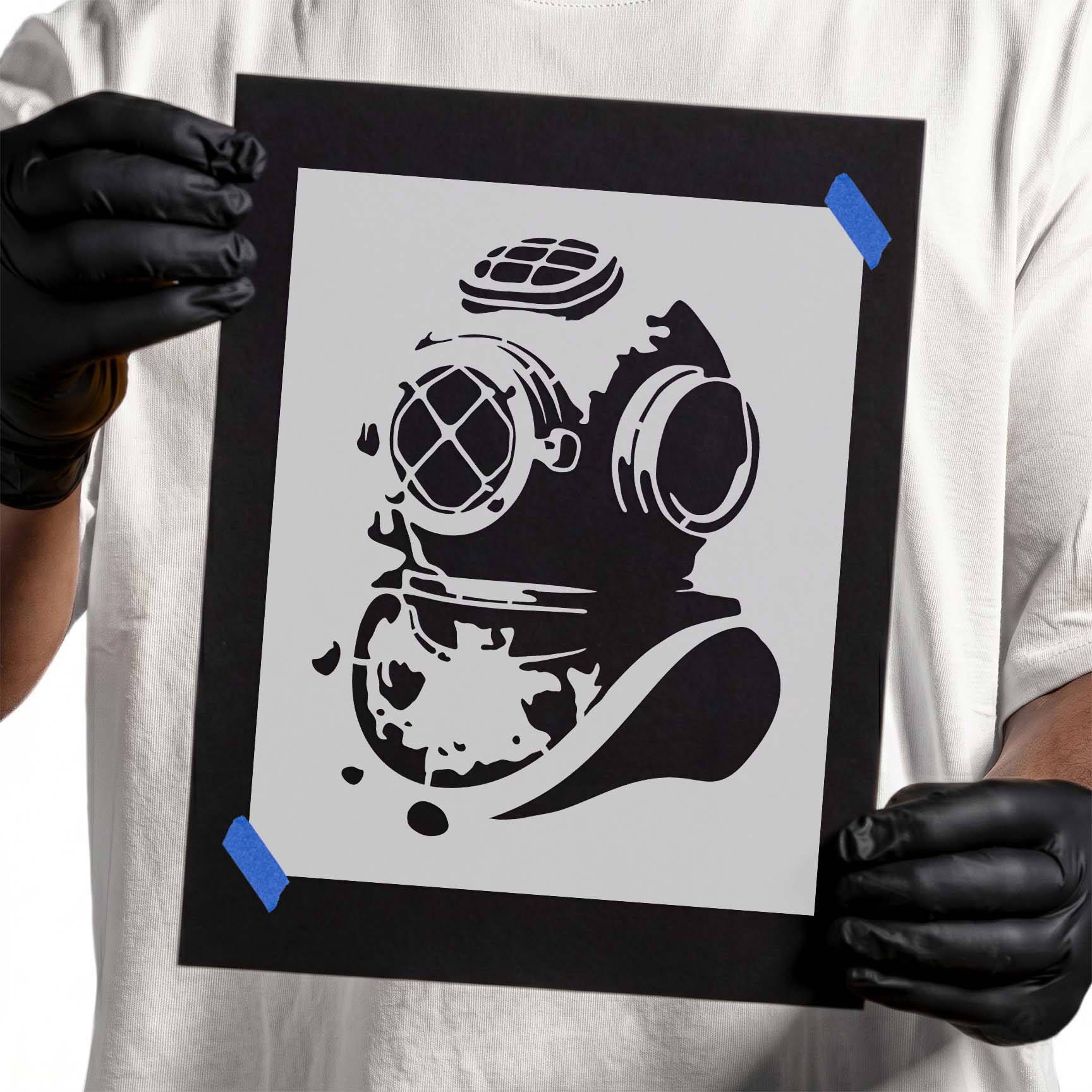 Vintage deep sea diver helmet with classic underwater exploration design