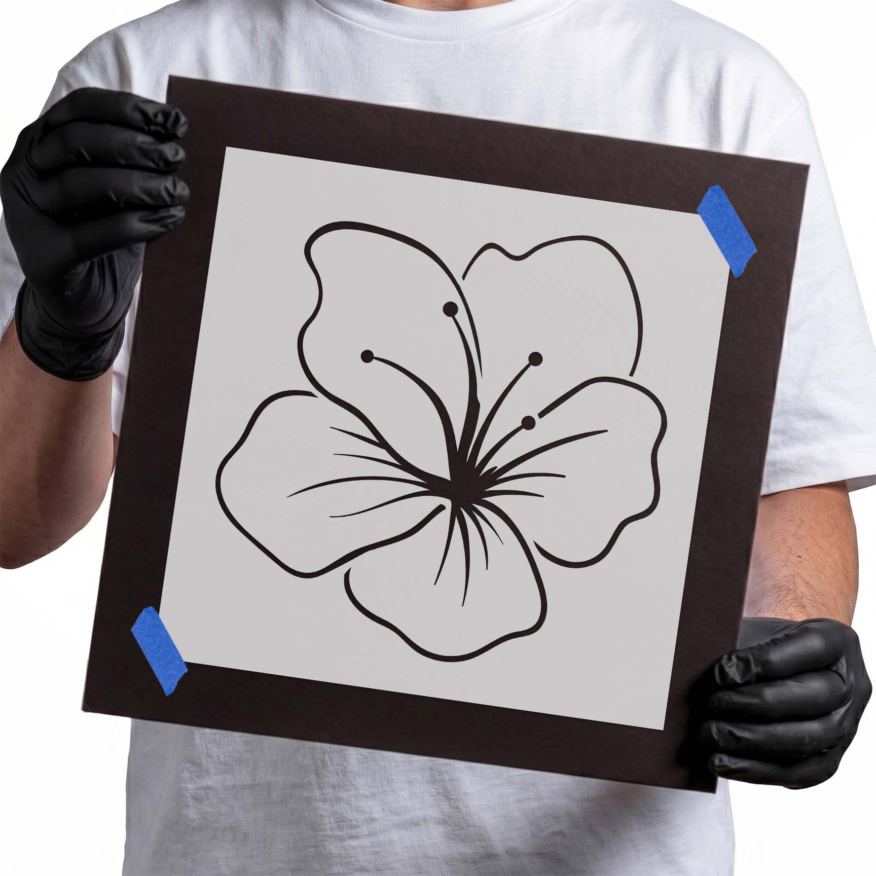 Hibiscus Flower Stencil