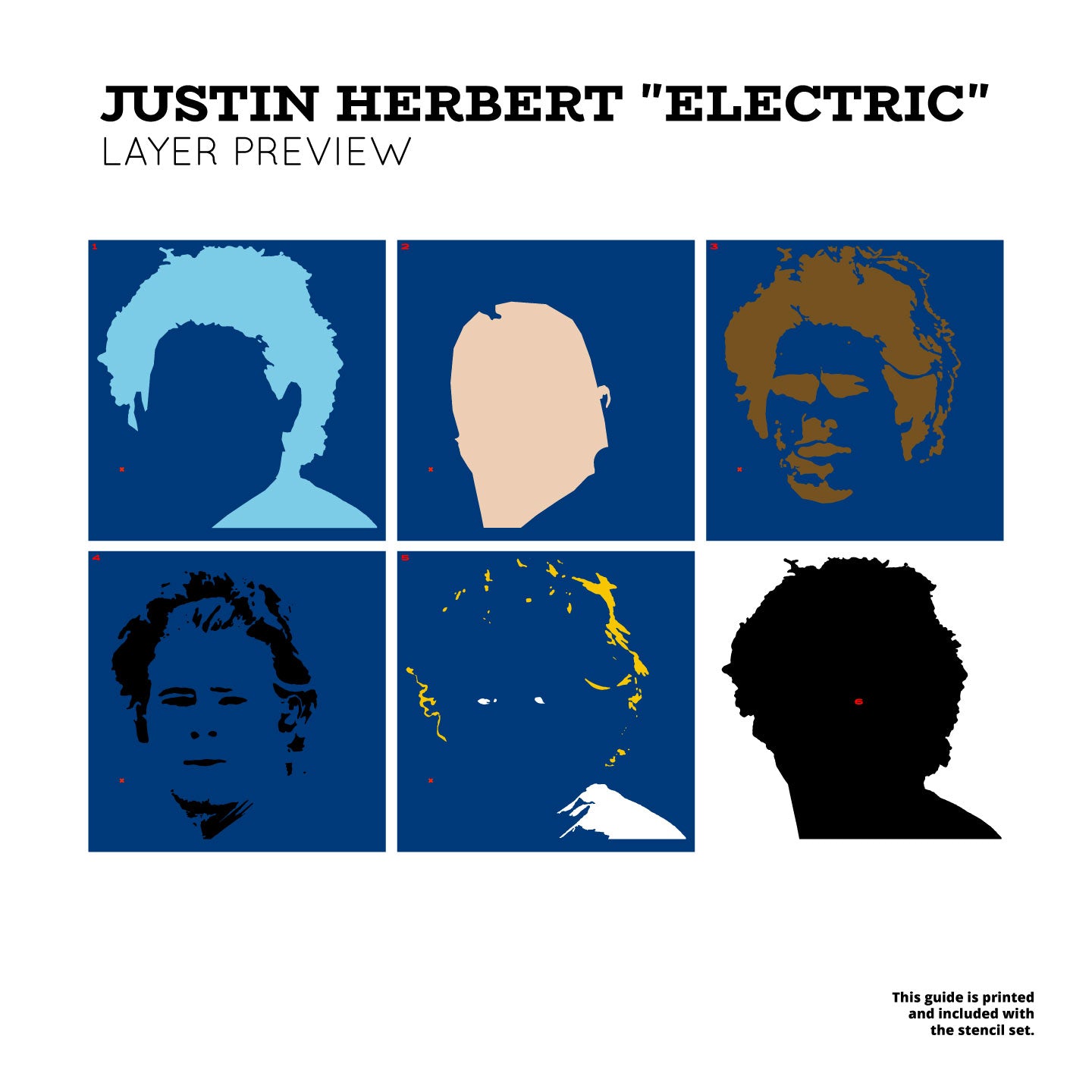 Justin Herbert "Electric" Layered Stencil Set