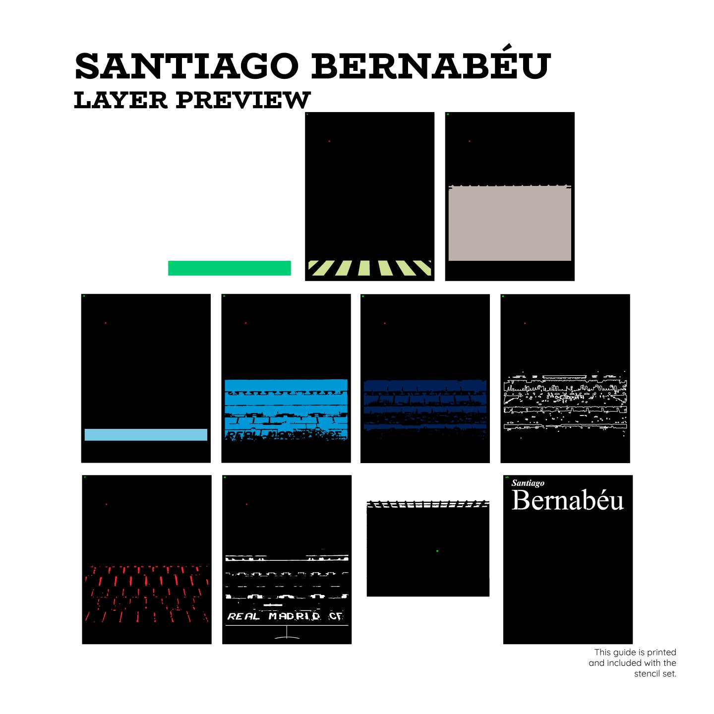 Santiago Bernabeu "Merengues" Layered Stencil Set