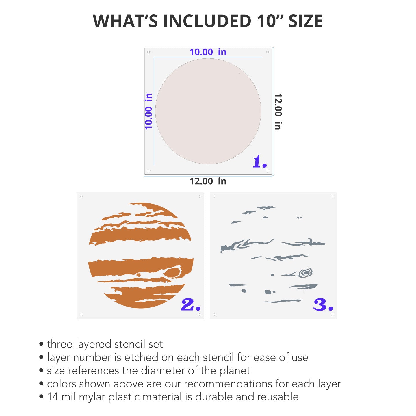 10 Inch Jupiter Stencil Mural Kit