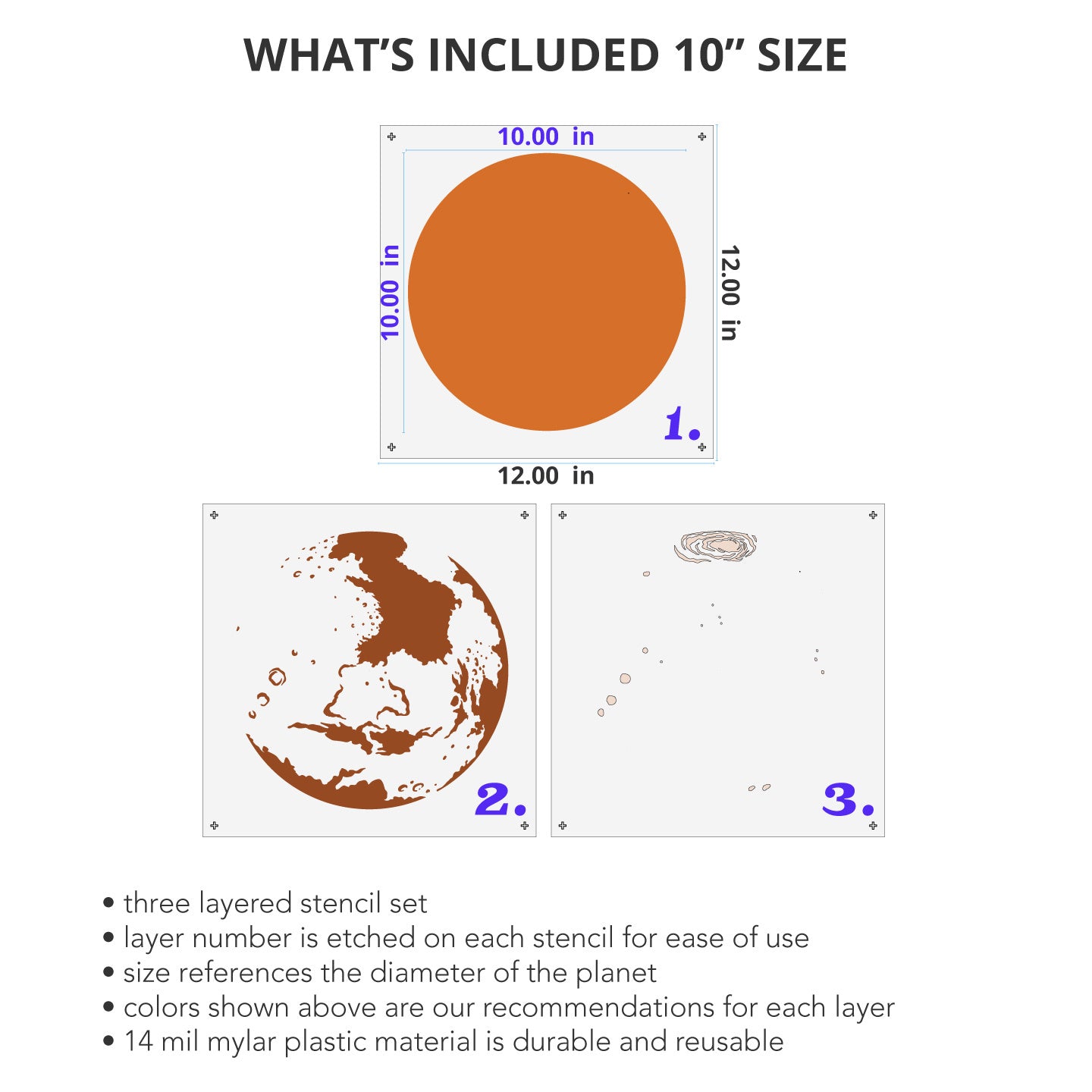 10 inch Mars Mural Stencil Kit
