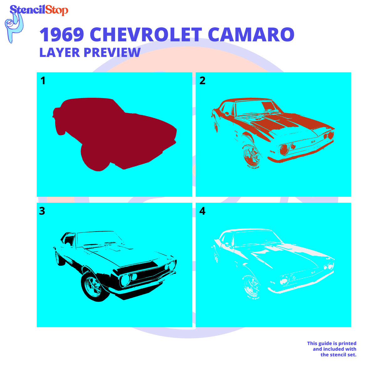 1969 Chevrolet Camaro Layer Stencil Set