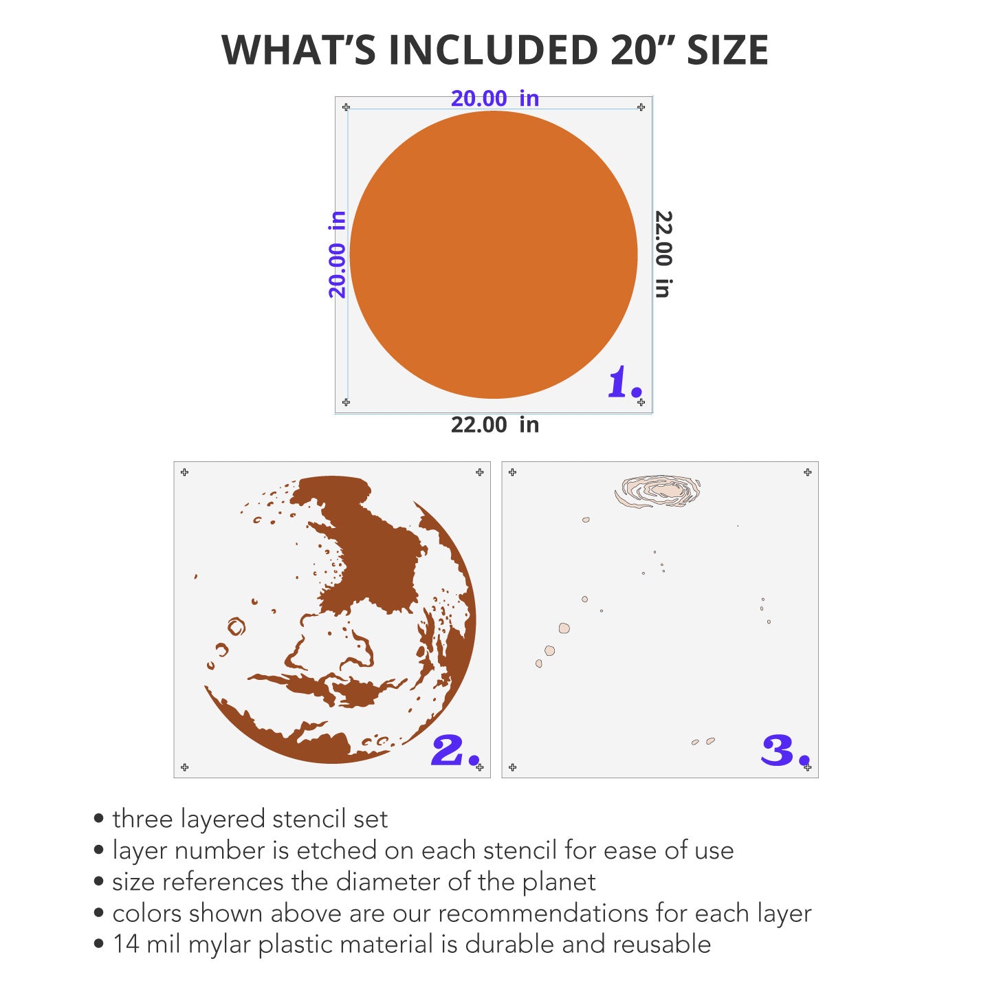 20 Inch Mars Mural Stencil Kit