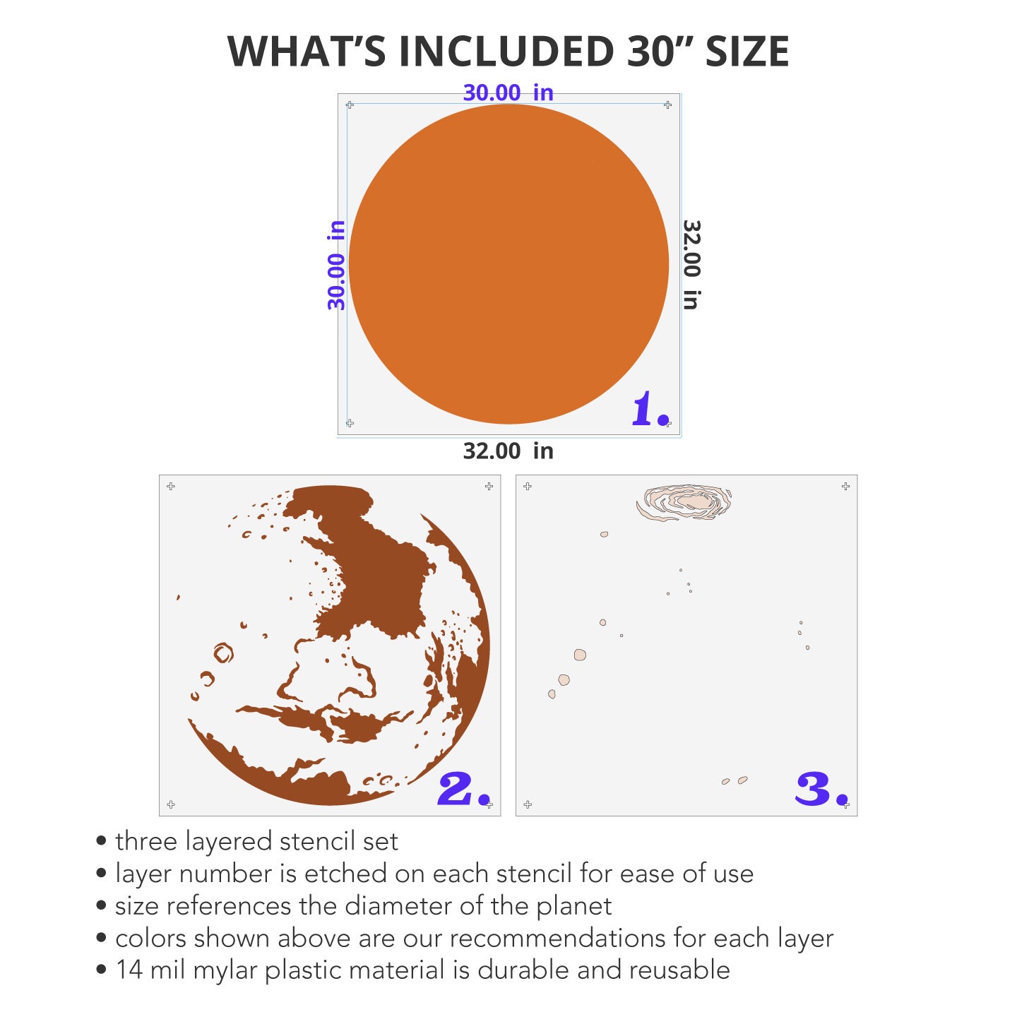 30 Inch Mars Mural Stencil Kit