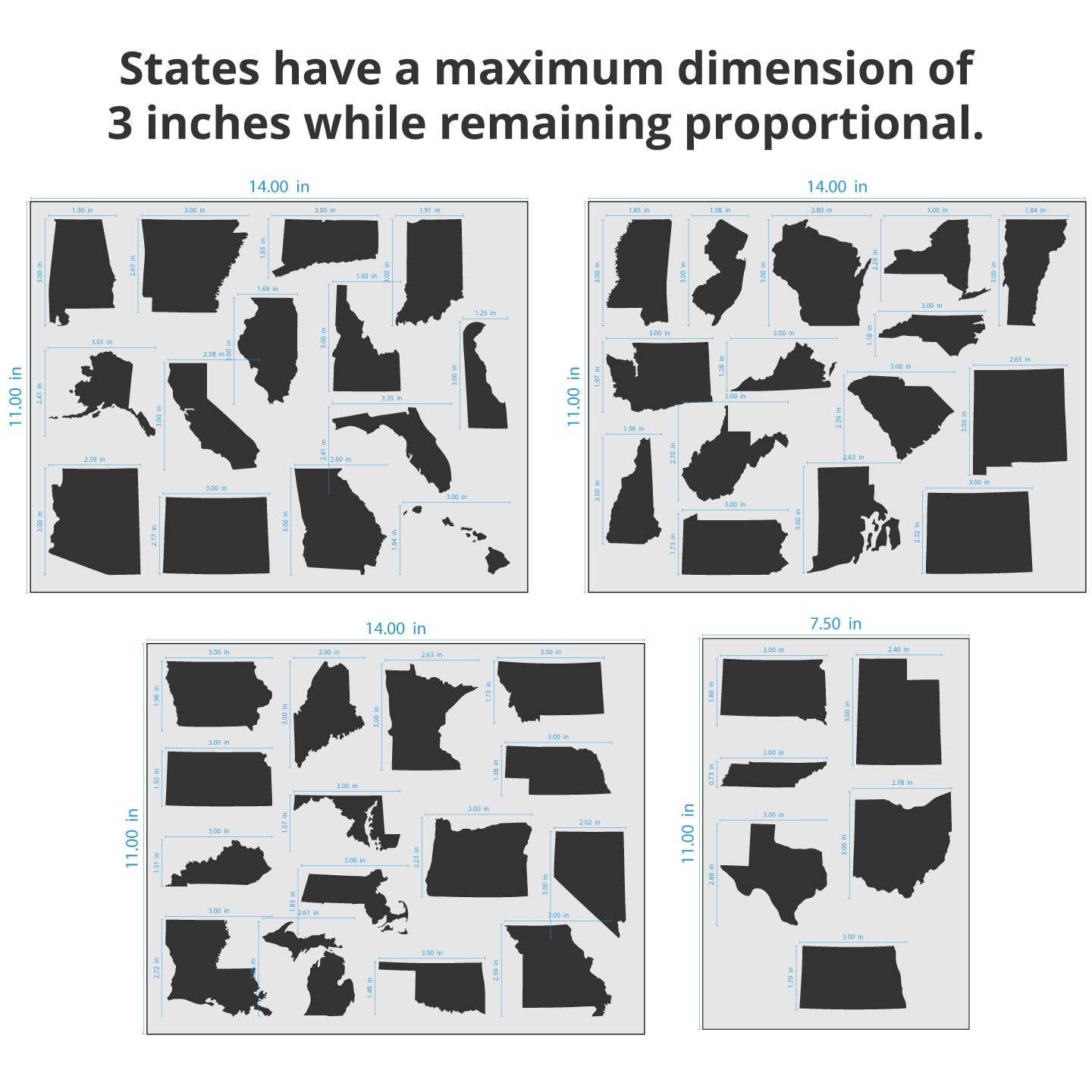 USA 50 States Stencil Kit
