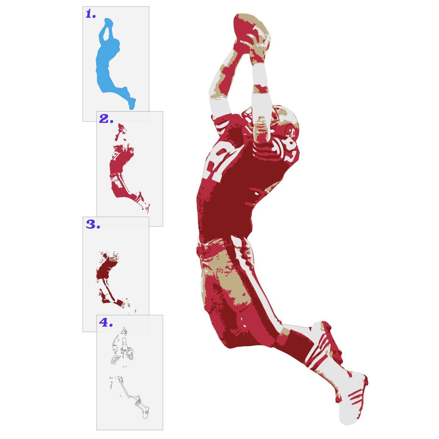 Dwight Clark the Catch Layered Stencil Set