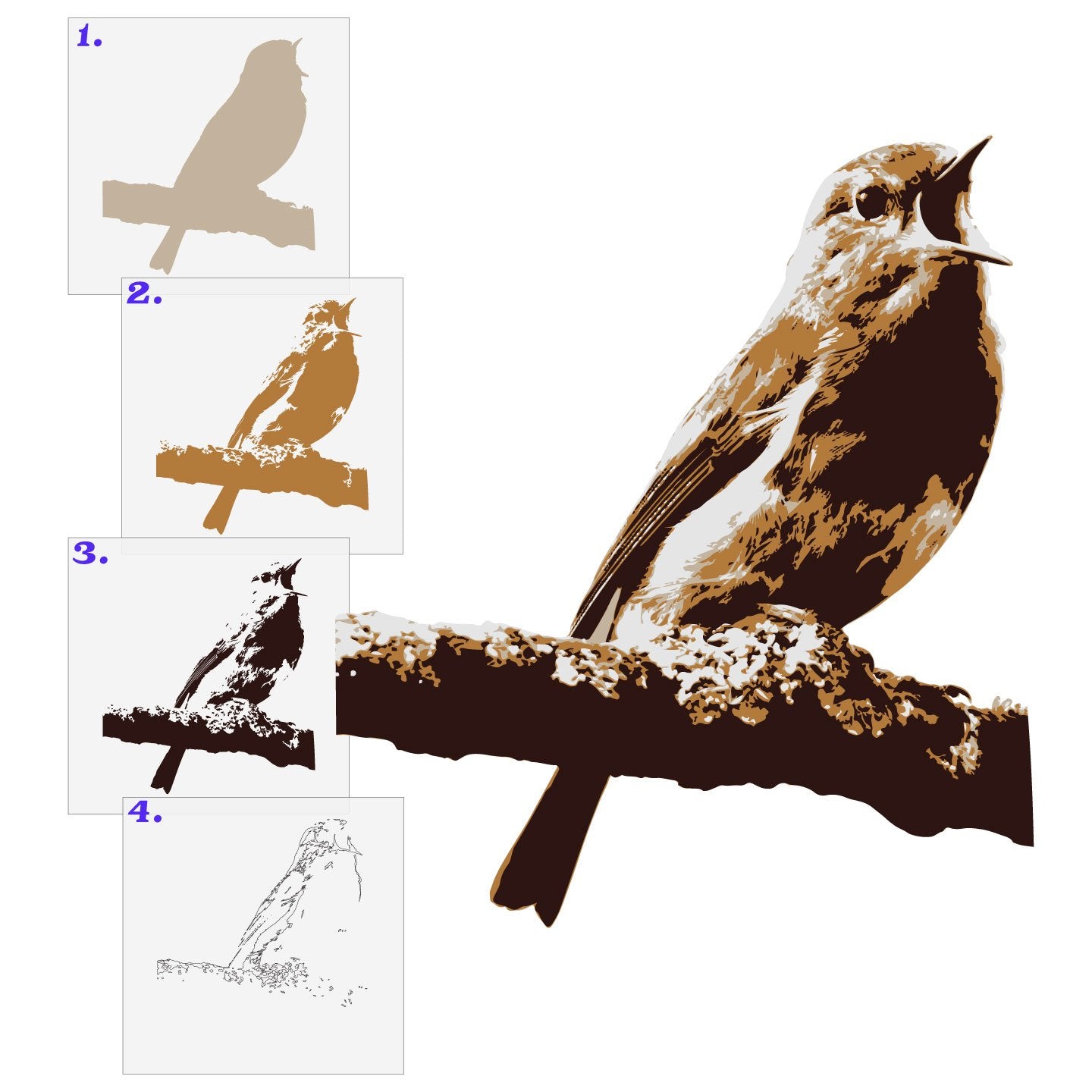 European Robin Layered Stencil Set