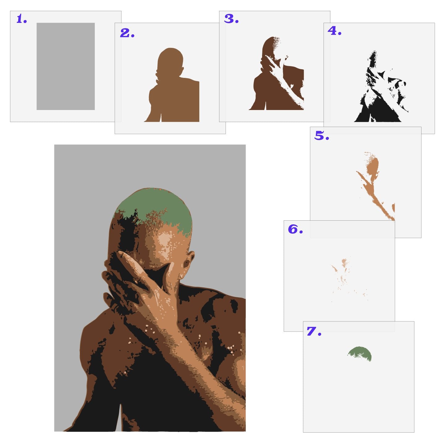 Frank Ocean Blonde Album Cover Layered Stencil Set