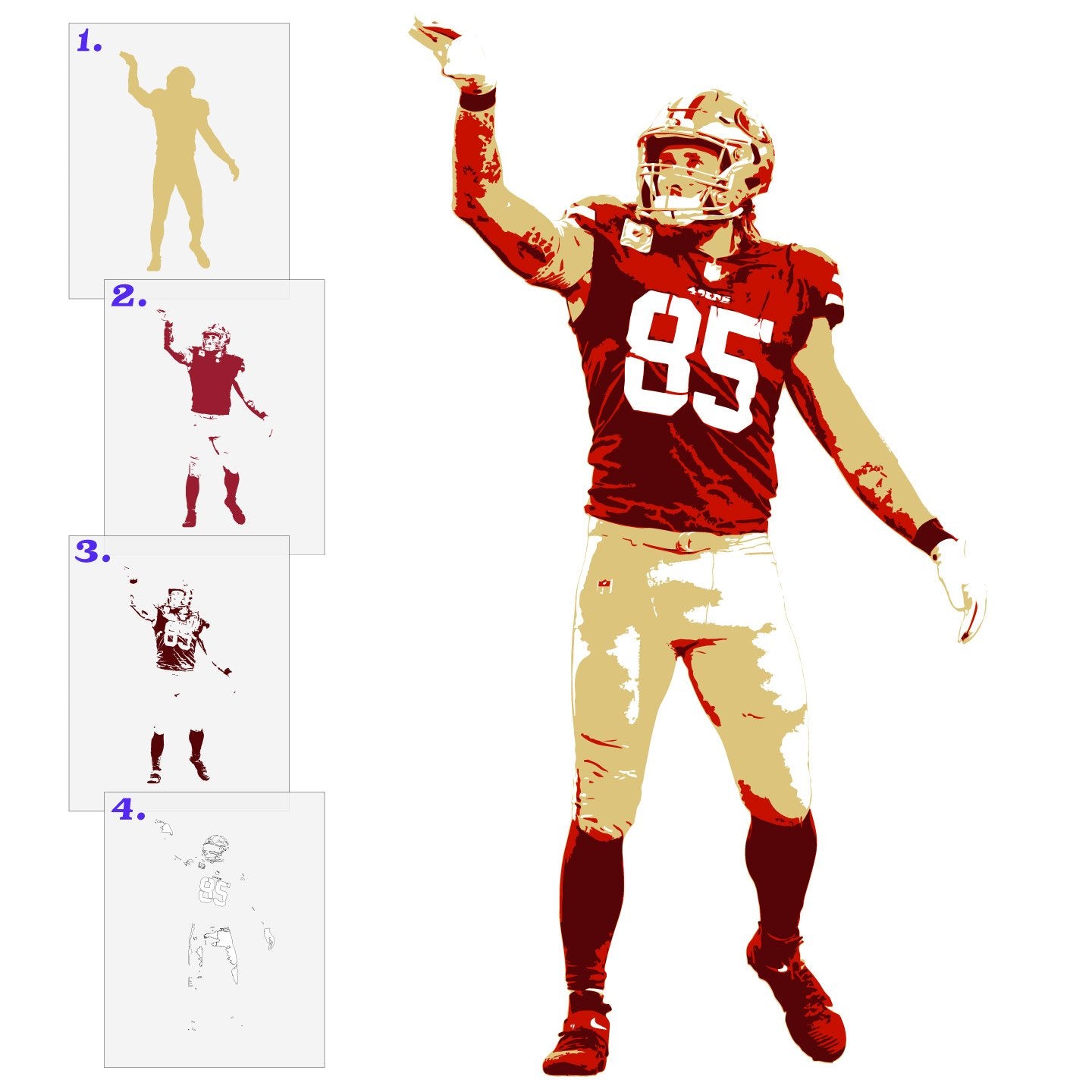 George Kittle Layered Stencil Set