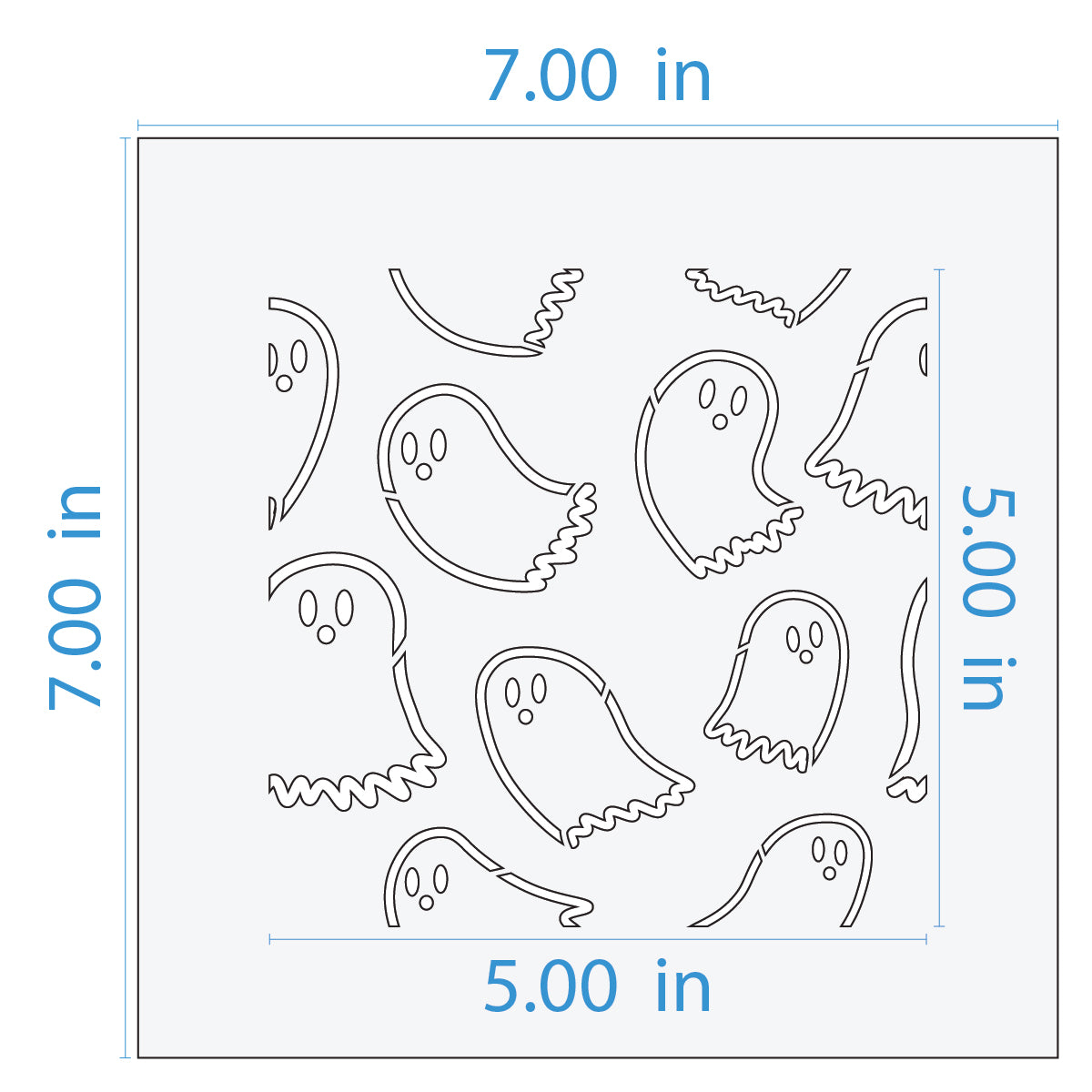 Halloween Ghosts Pattern Stencil