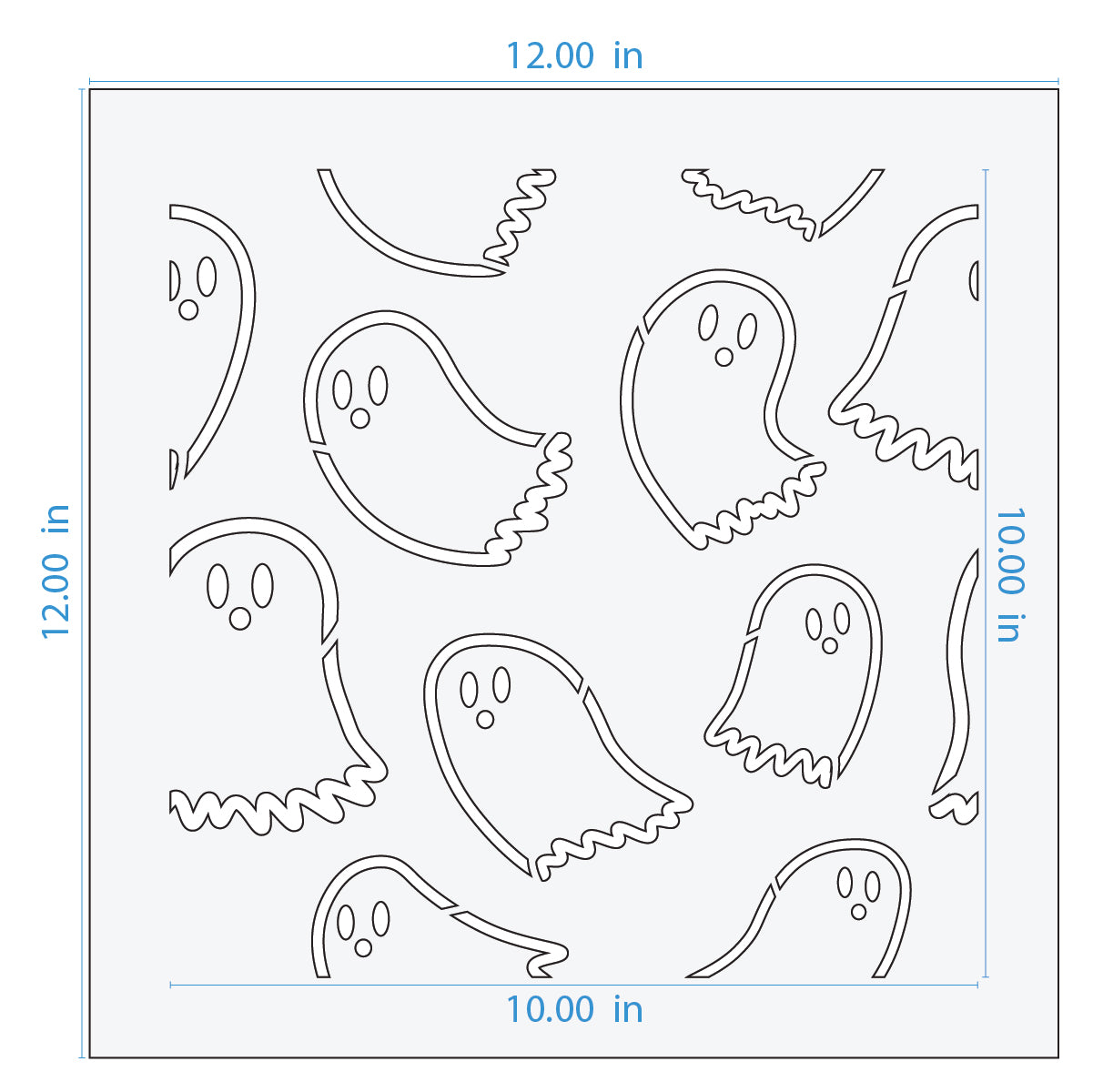 Halloween Ghosts Pattern Stencil
