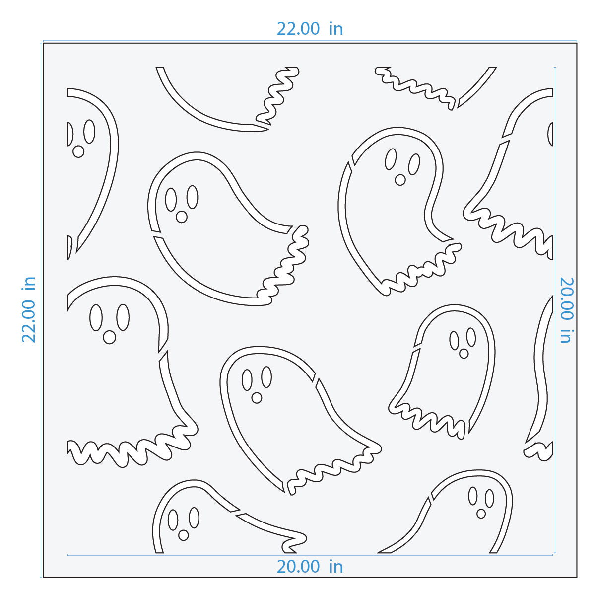 Halloween Ghosts Pattern Stencil