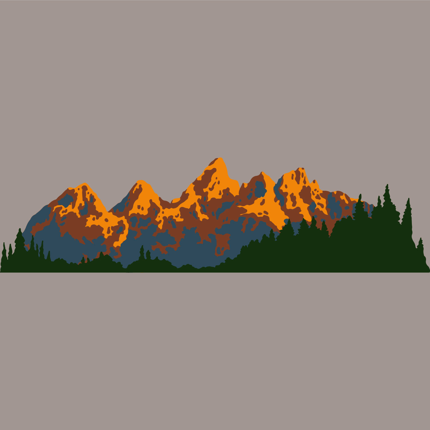 Juego de plantillas para mural de pared de las montañas Grand Teton