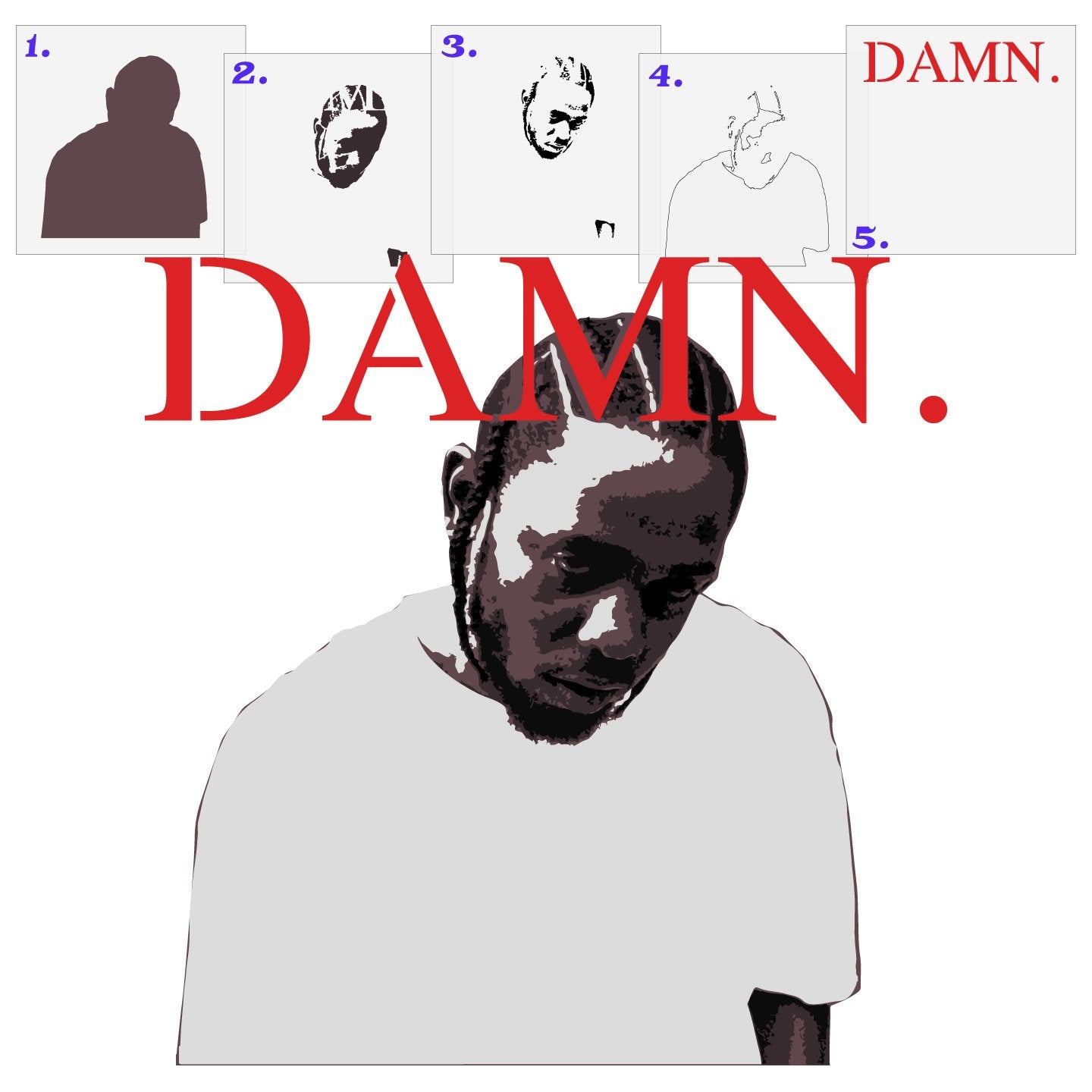 Kendrick Lamar DAMN. Album Cover Layered Stencil Set