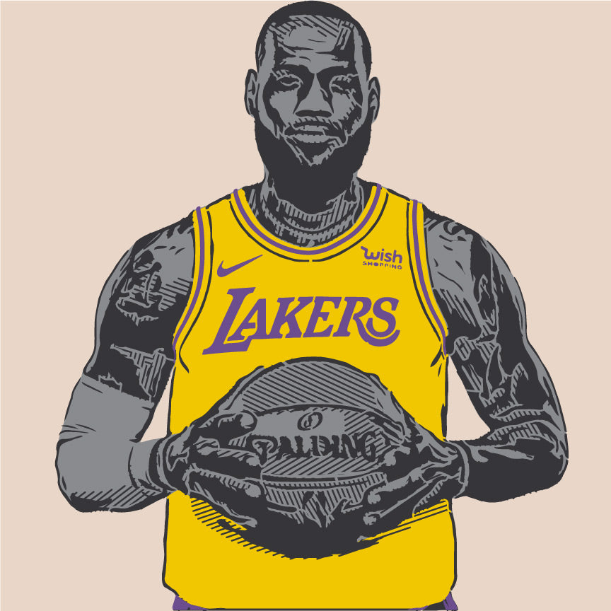 LeBron James for the Lakers stencil in 3 layers.