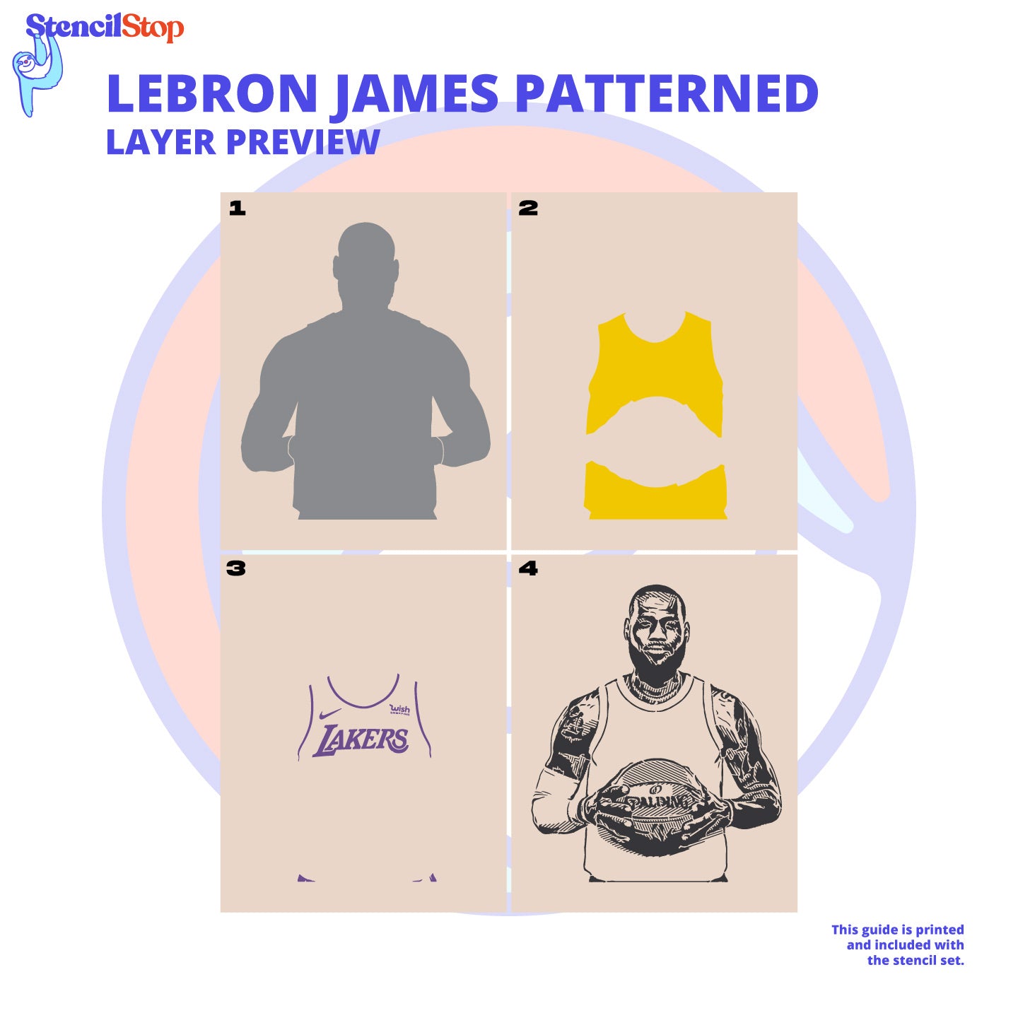 Lebron James "Patterned" Layered Stencil Preview