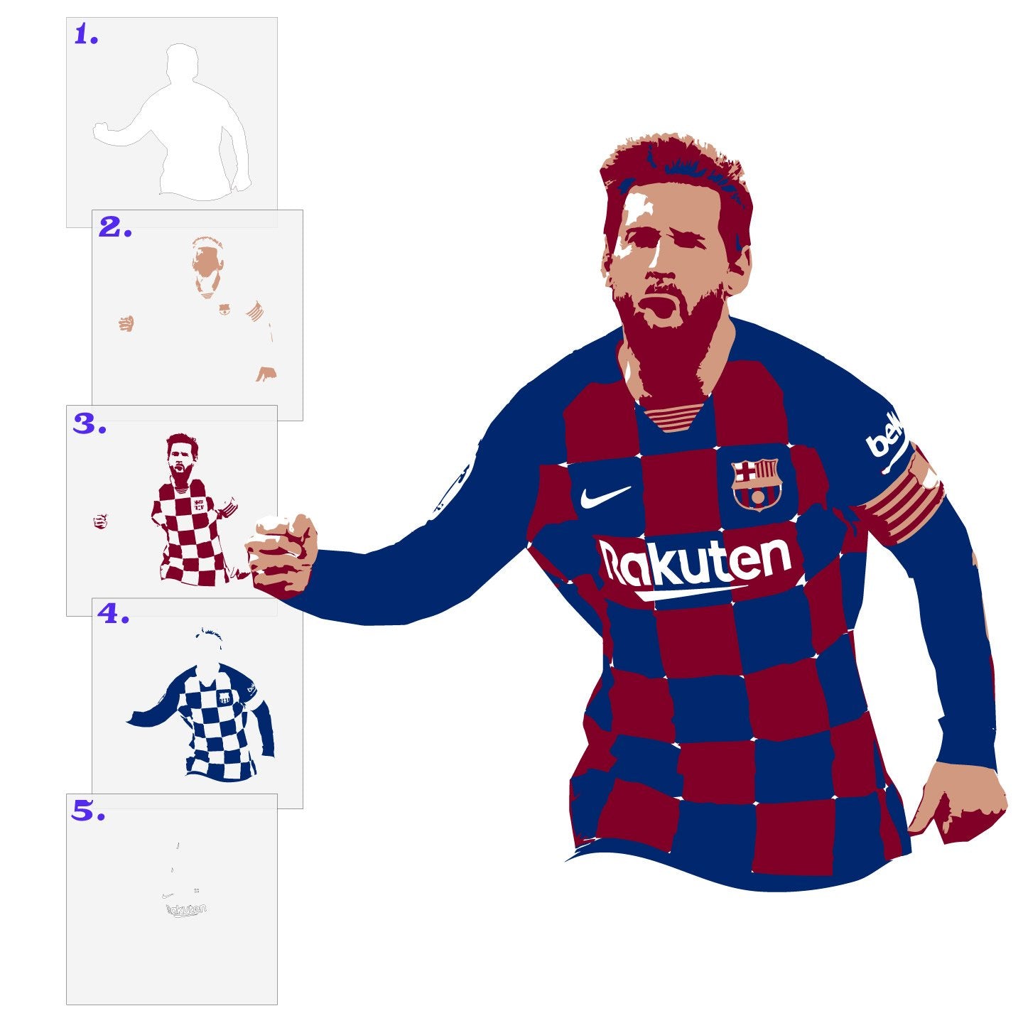 Lionel Messi Layered Stencil Set