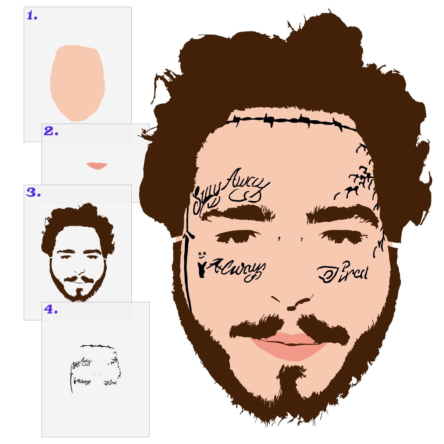 Post Malone Layered Stencil Set