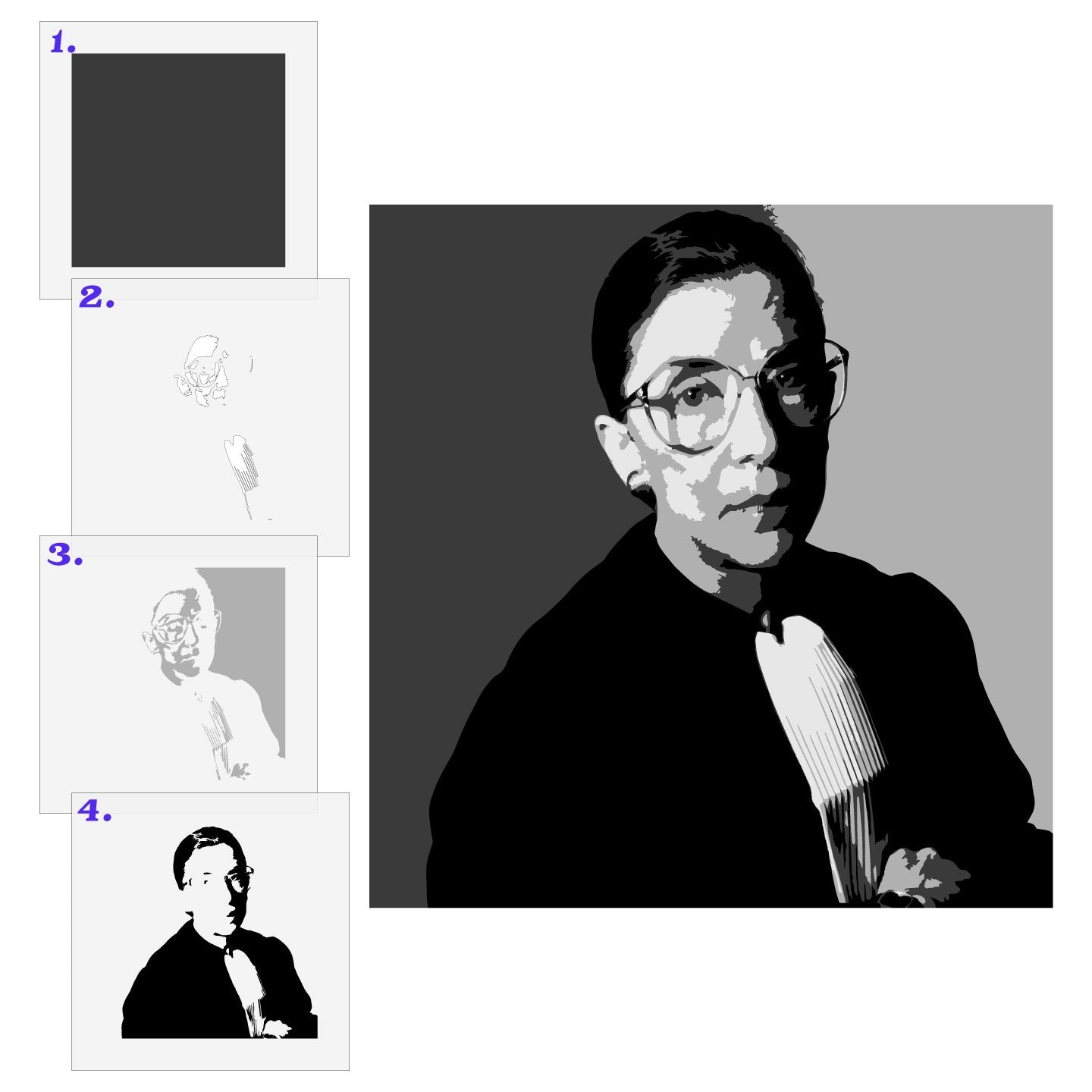 Ruth Bader Ginsberg Layered Stencil Set