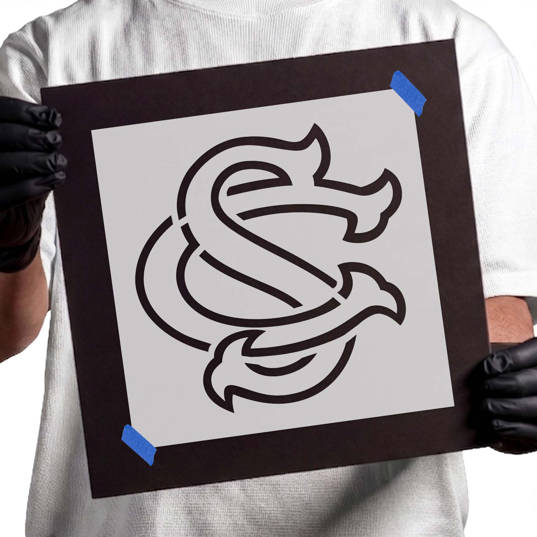 South Carolina Gamecocks Interlocking SC Baseball Logo Stencil