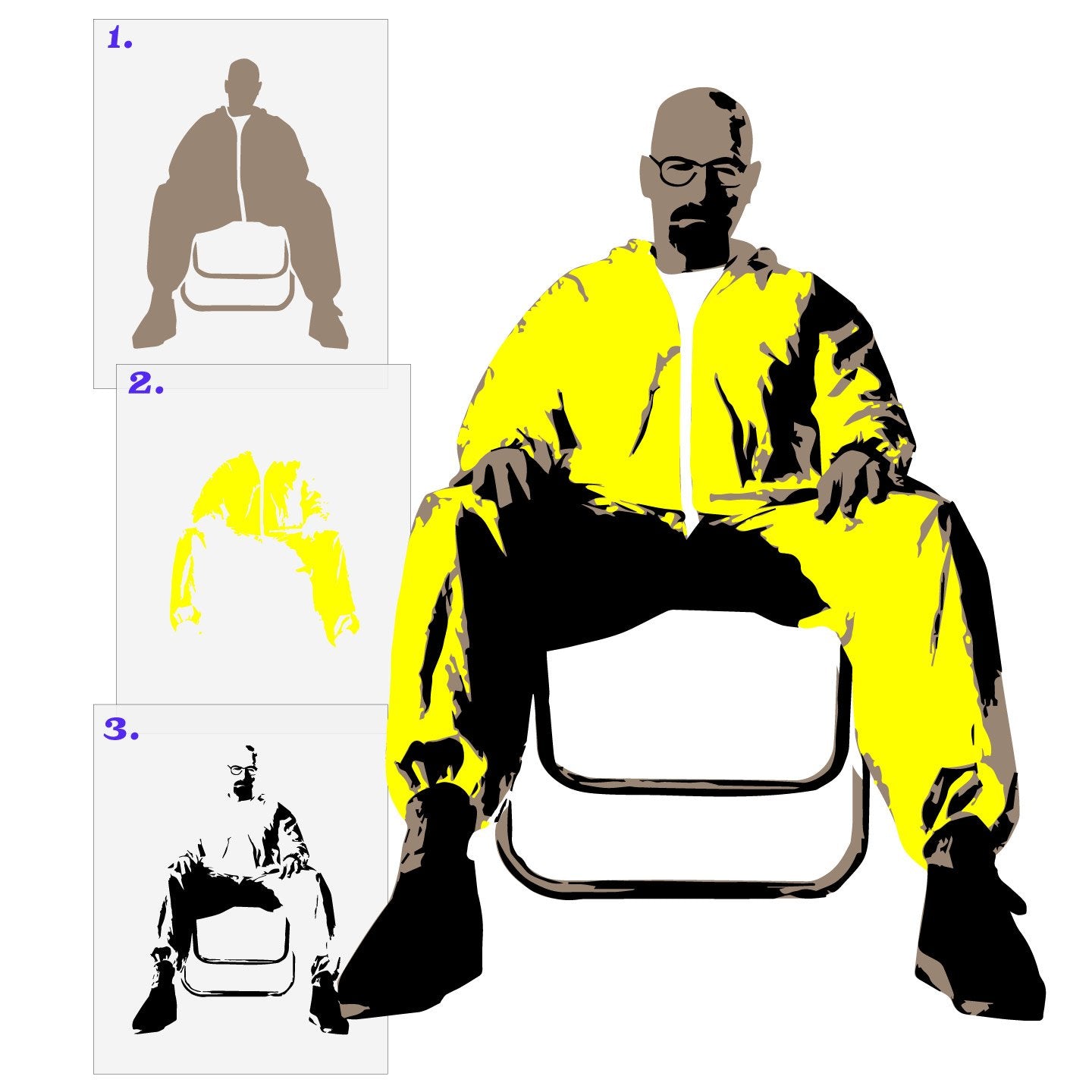 Walter White Breaking Bad Layered Stencils