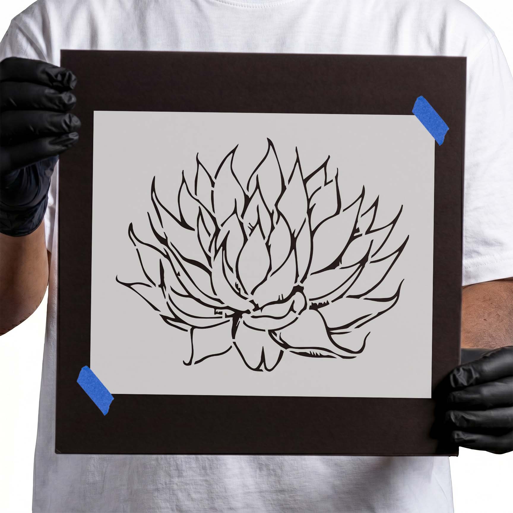 Agave Succulent Stencil