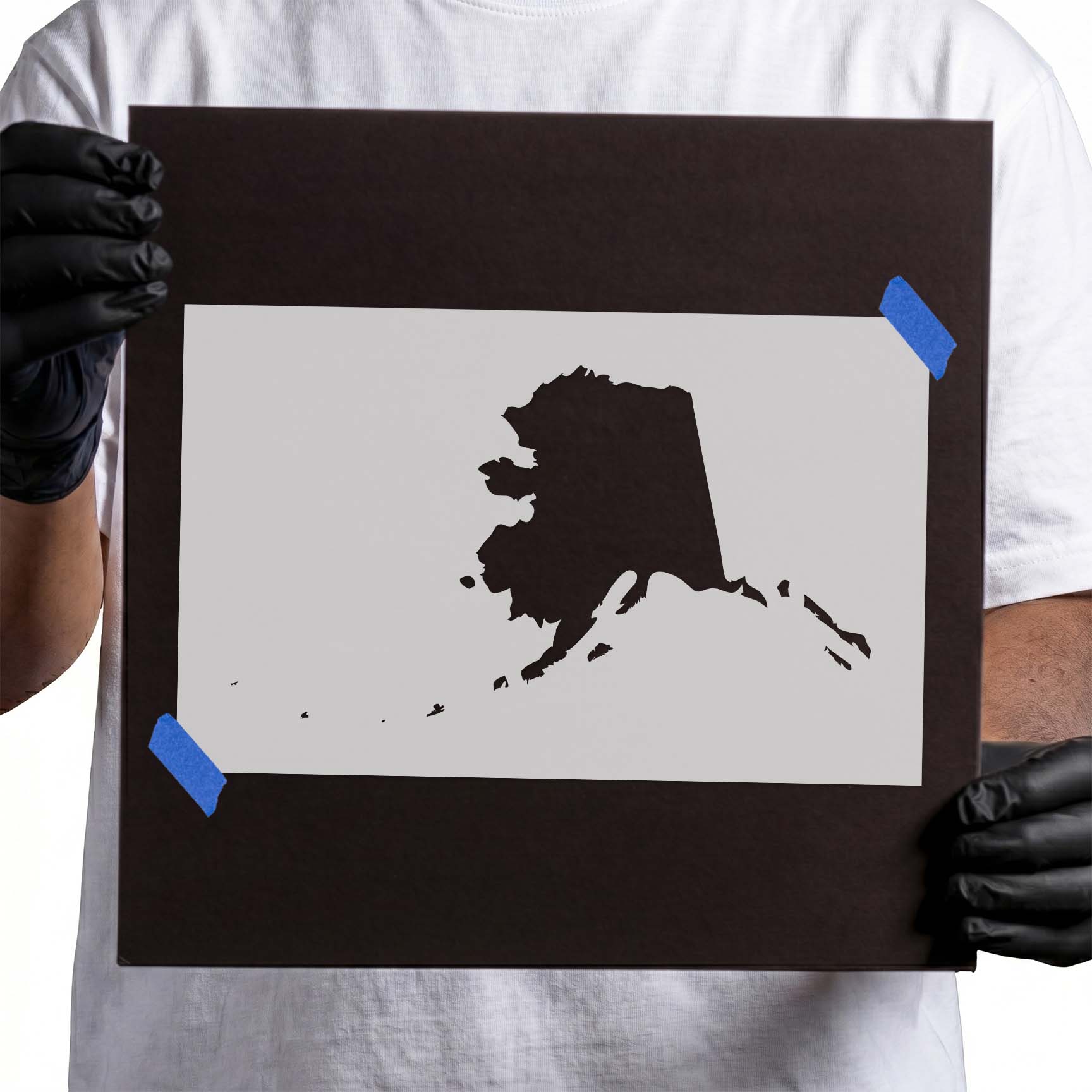 Alaska State Outline Stencil