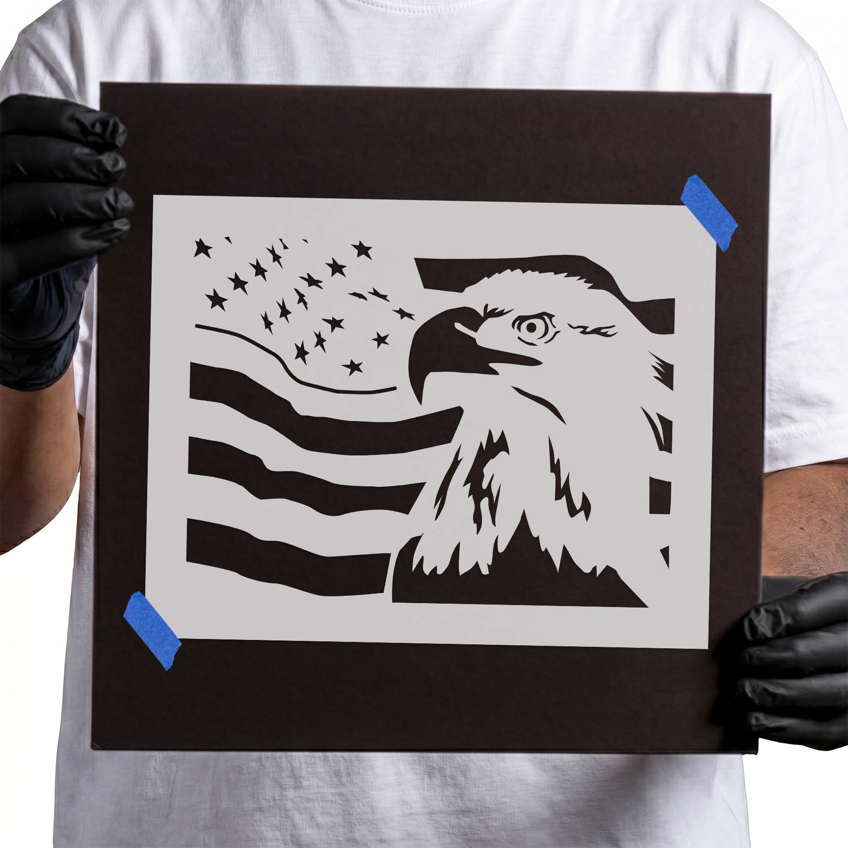 American Flag Bald Eagle Stencil
