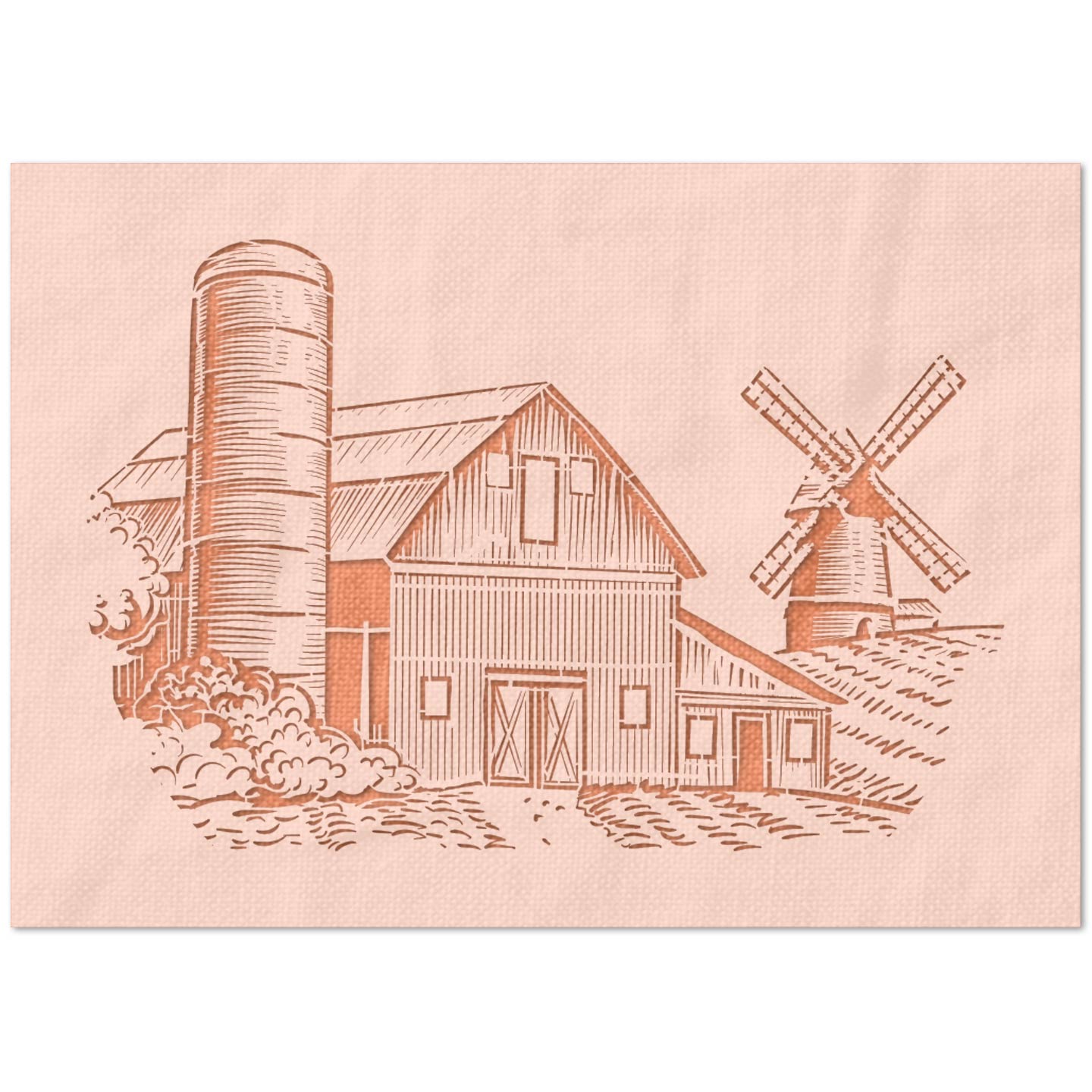 Barn and Silo Stencil