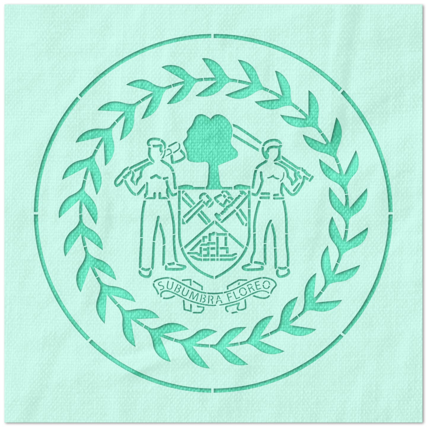Belize Flag Stencil