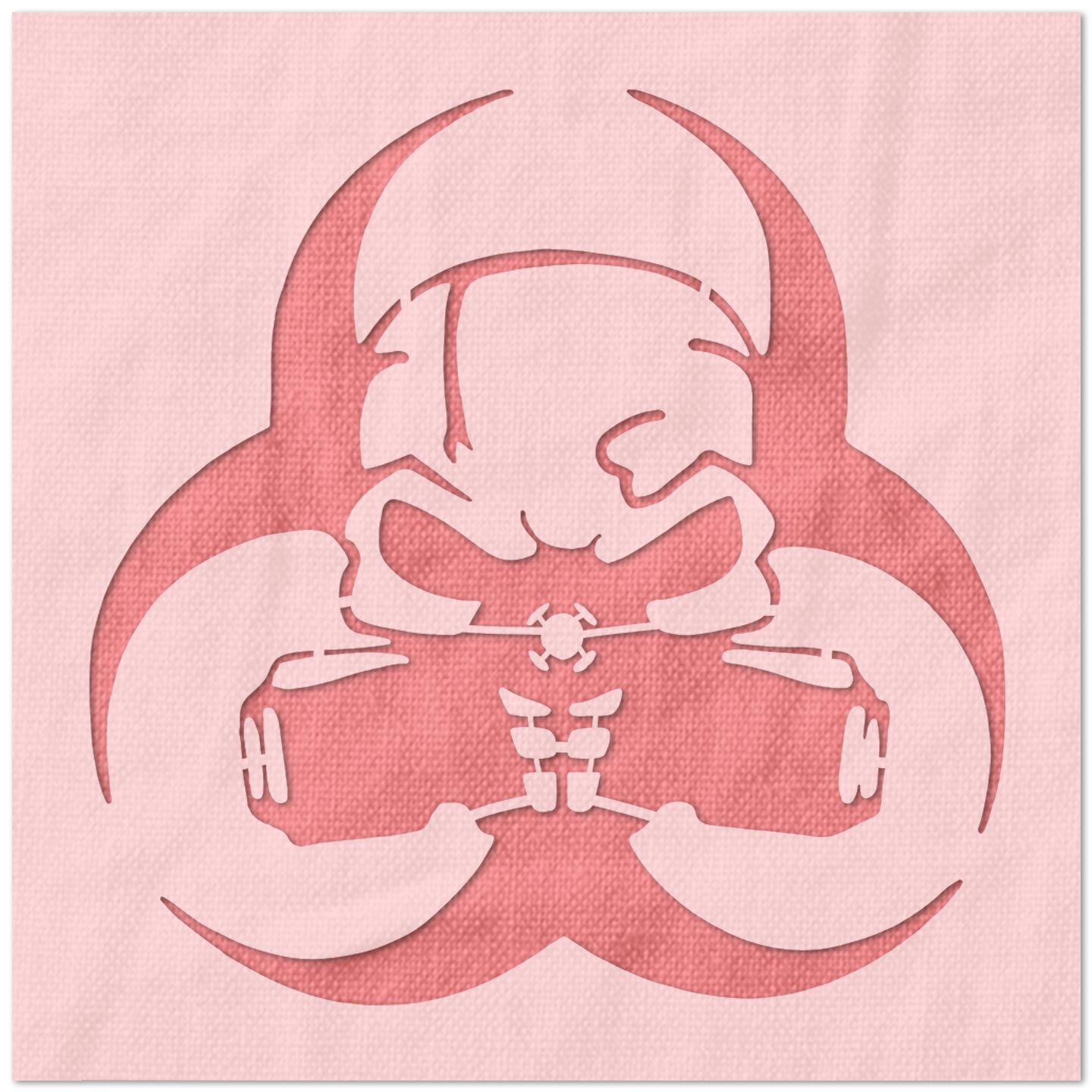 Biohazard Symbol Skull Mask Stencil Stencil
