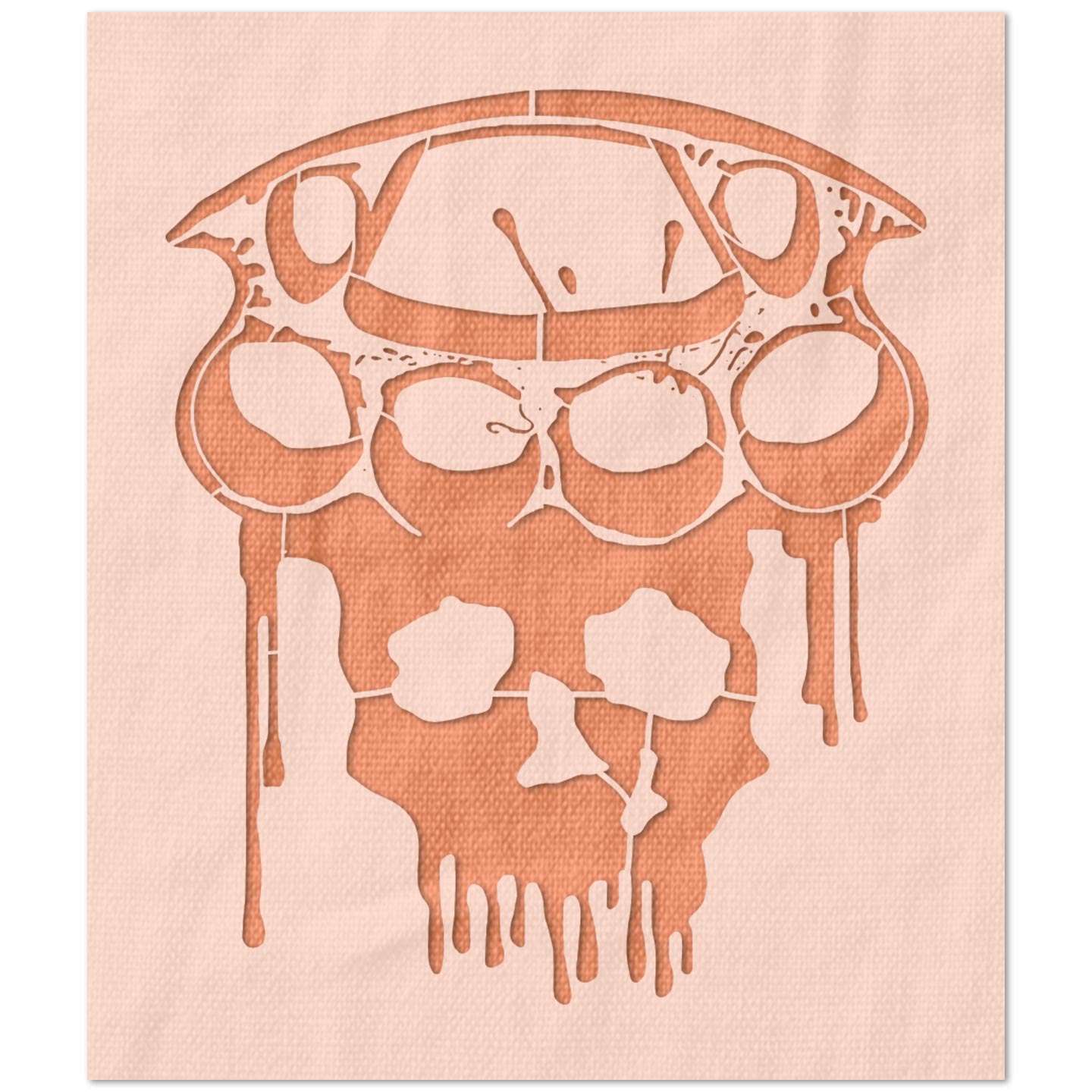 Brass Knuckles Skull Stencil