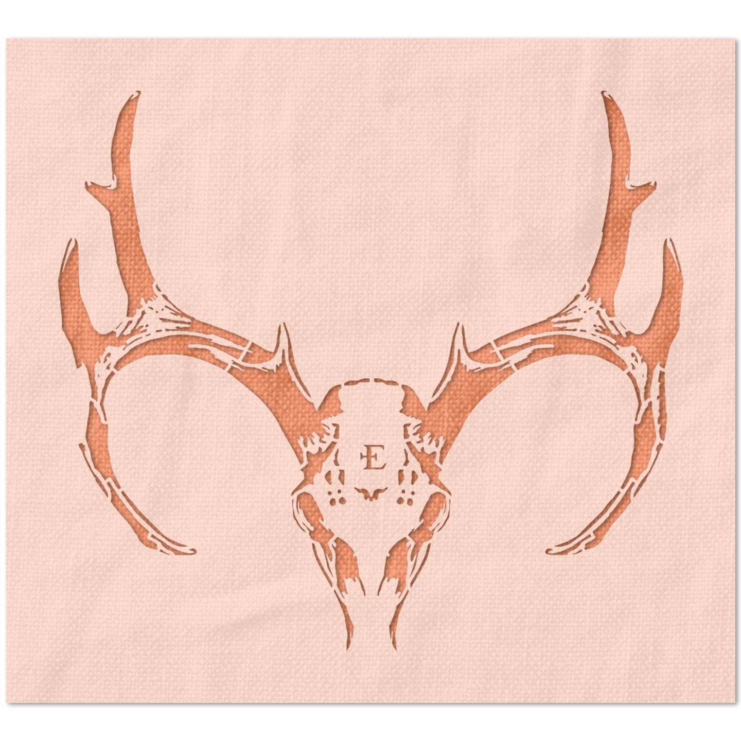 Deer Skull and Antlers Stencil