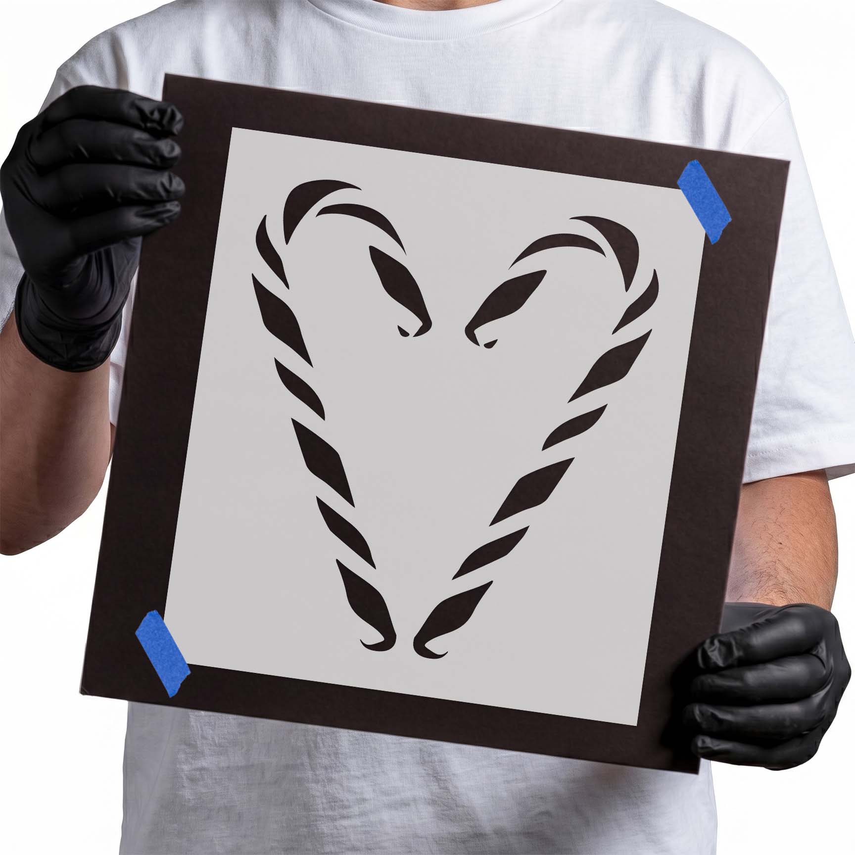 Heart design formed by two striped candy canes stencil