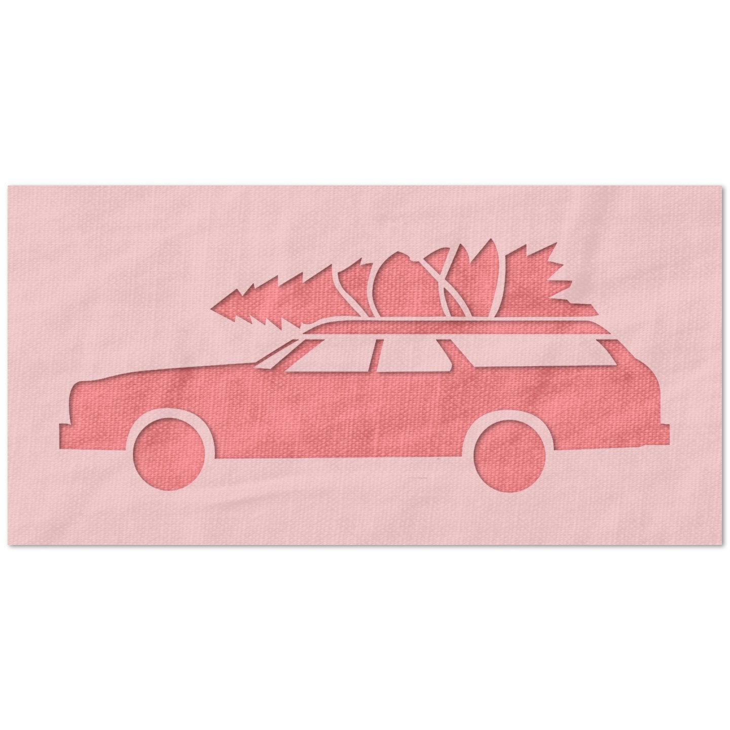 Car with Christmas Tree Stencil