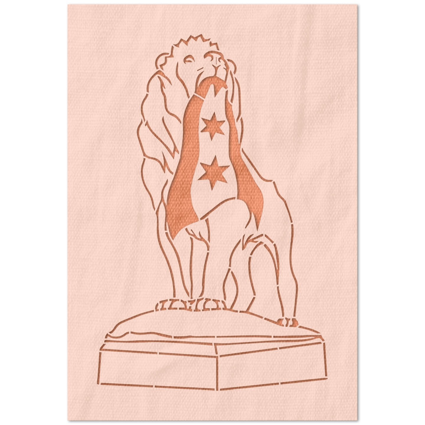 Chicago Flag Lion Stencil