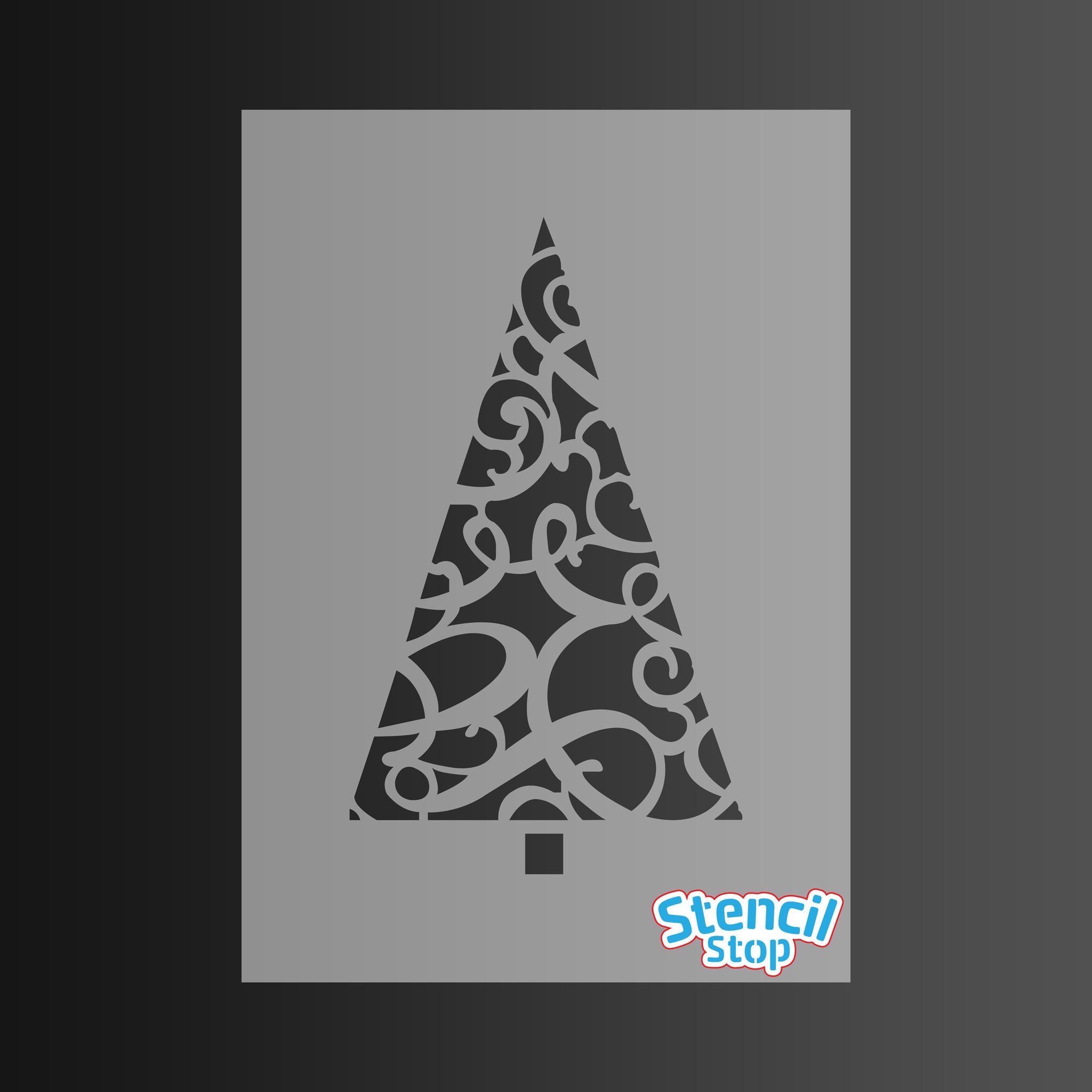 Ornate Christmas Tree Stencil