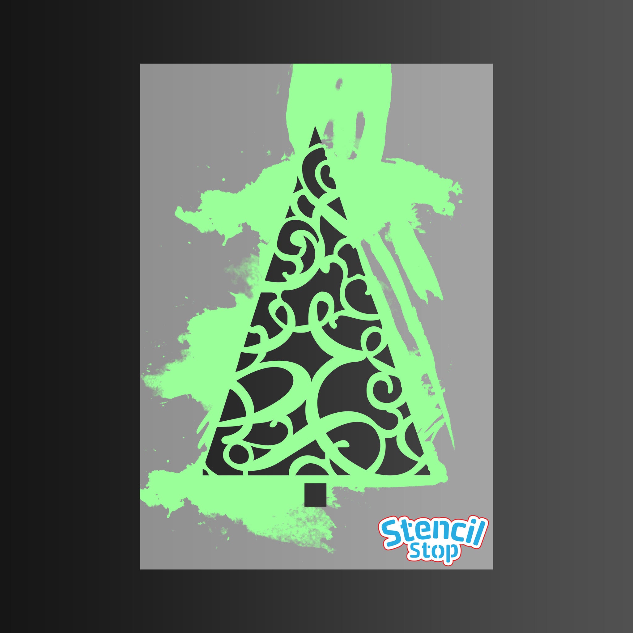Ornate Christmas Tree Stencil