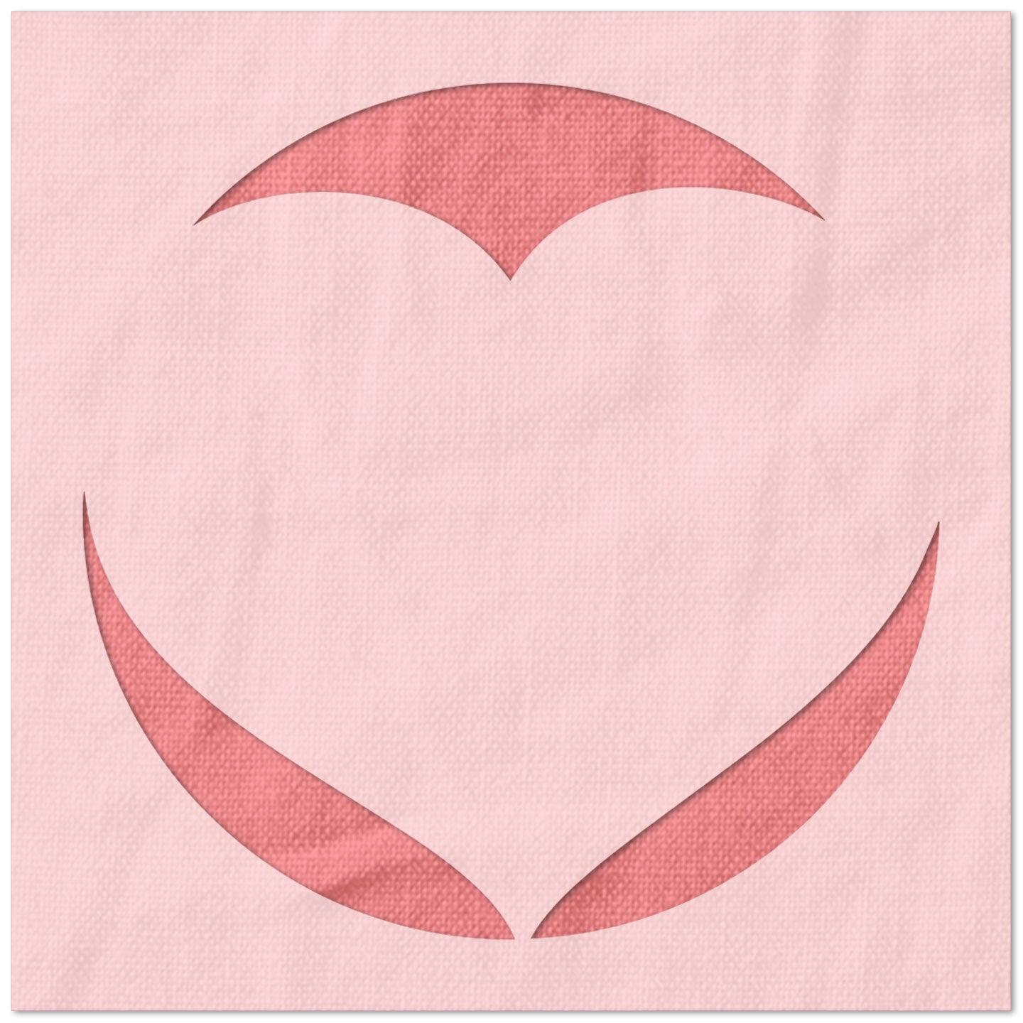 Circular Heart Negative Space Stencil