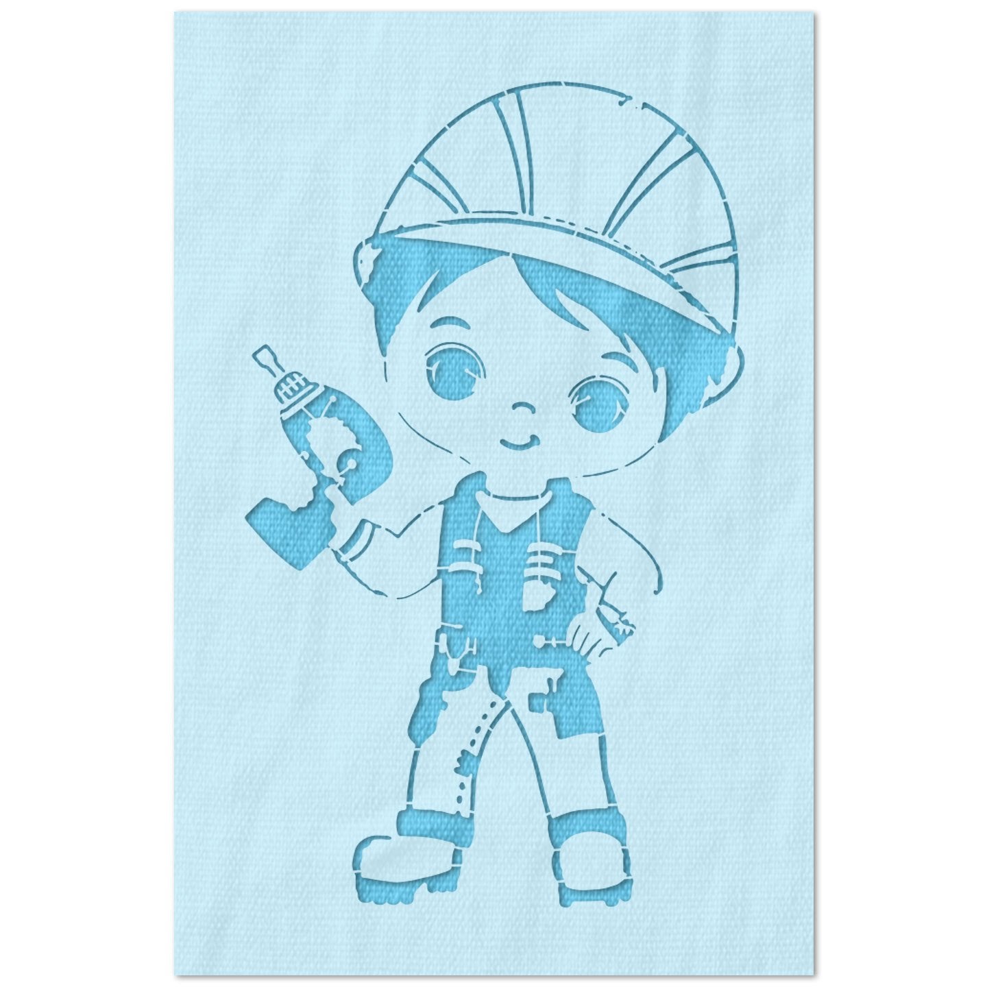Construction Boy Stencil