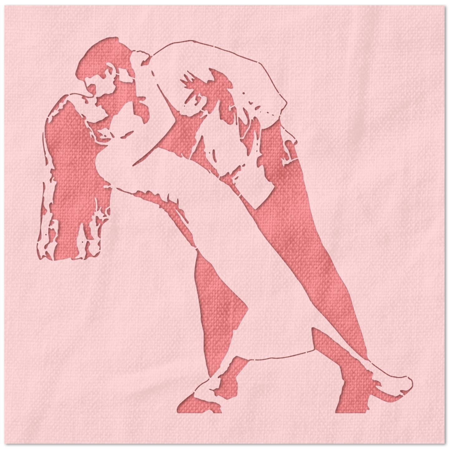 Couple Dancing and Kissing Stencil