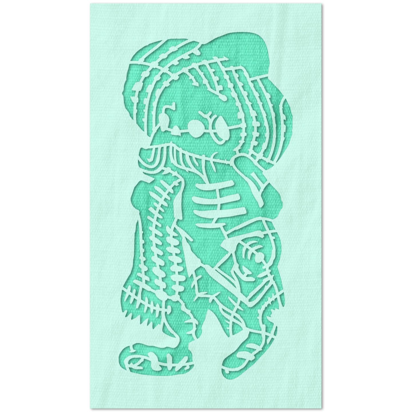 Day of the Dead Cartoon Skeleton Stencil